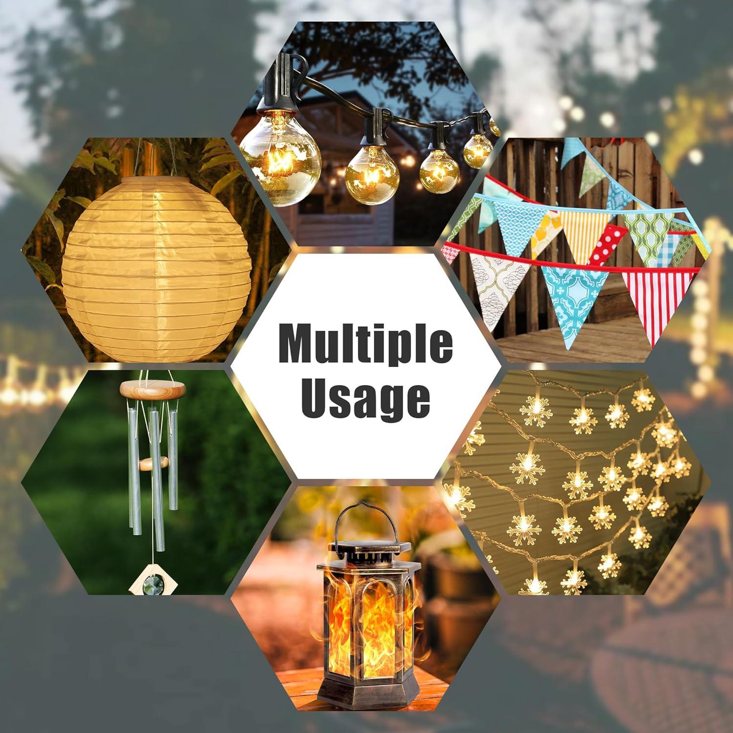 Suchtale 2 Pack 2.8 FT String Light Poles, Suspension Outdoor Fence Post Lights with Clip and Bracket SL-007-WF