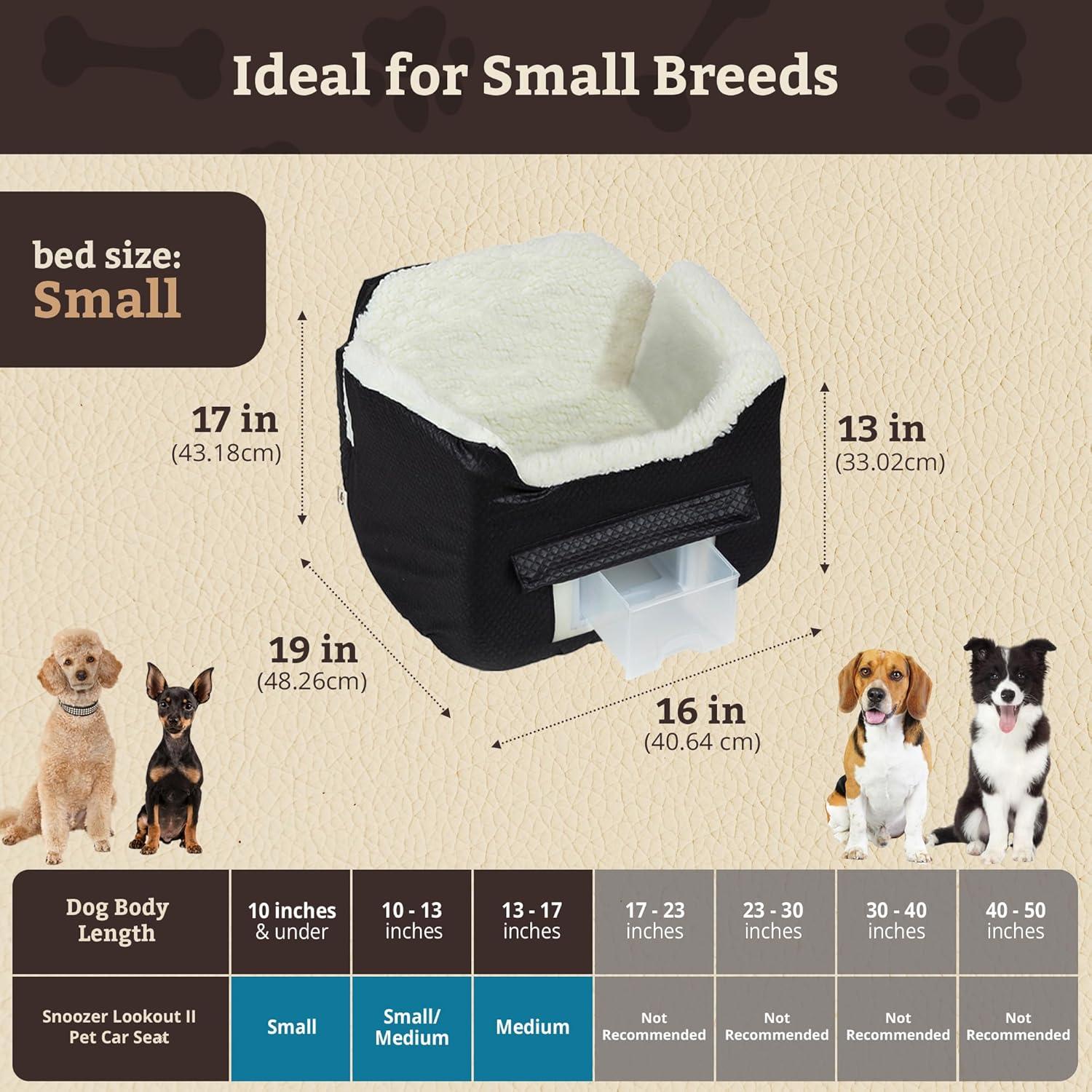 Snoozer Pet Products Snoozer Lookout II Dog Car Seat Indoor/Outdoor Fabric