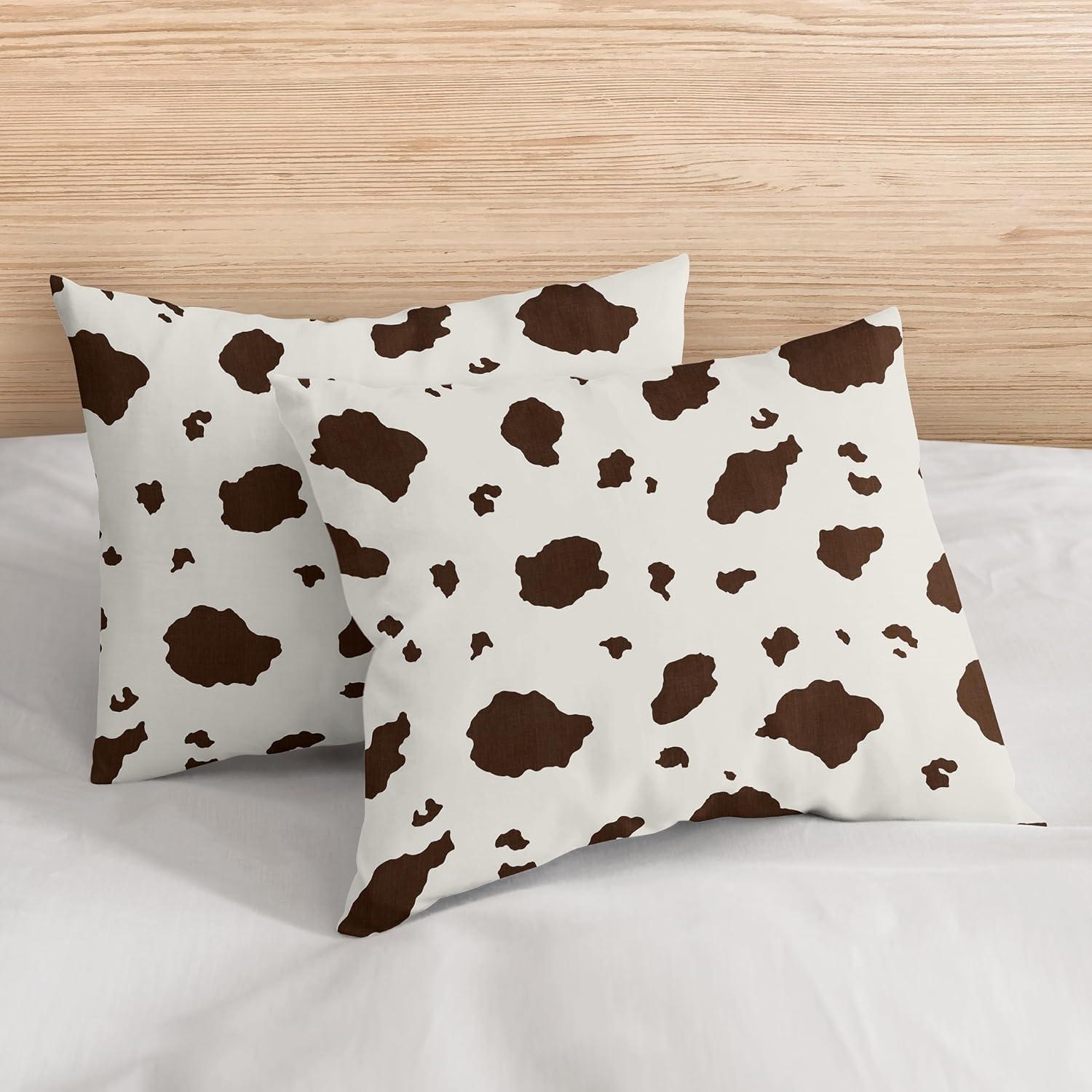 Wild West Cowboy Cow Print Pillow Sham Cover Cases - 2 Pack Set Boy or Girl Gender Neutral Unisex by Sweet Jojo Designs