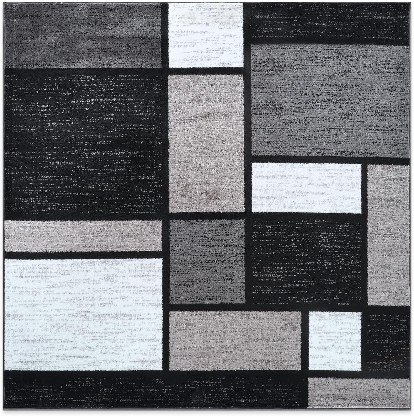 World Rug Gallery Contemporary Modern Boxed Color Block Area Rug