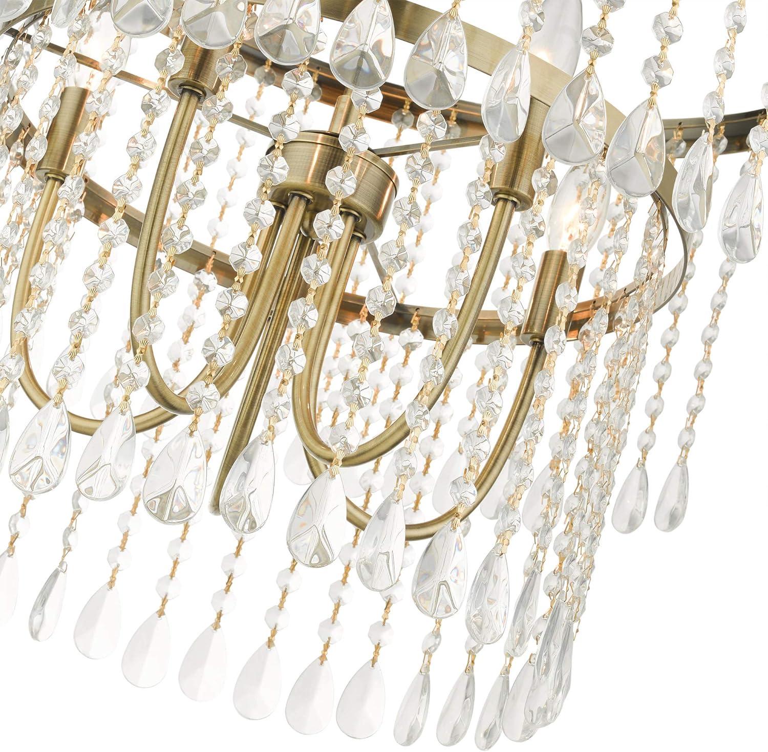 Elegant Elizabeth Crystal and Nickel 5-Light Chandelier