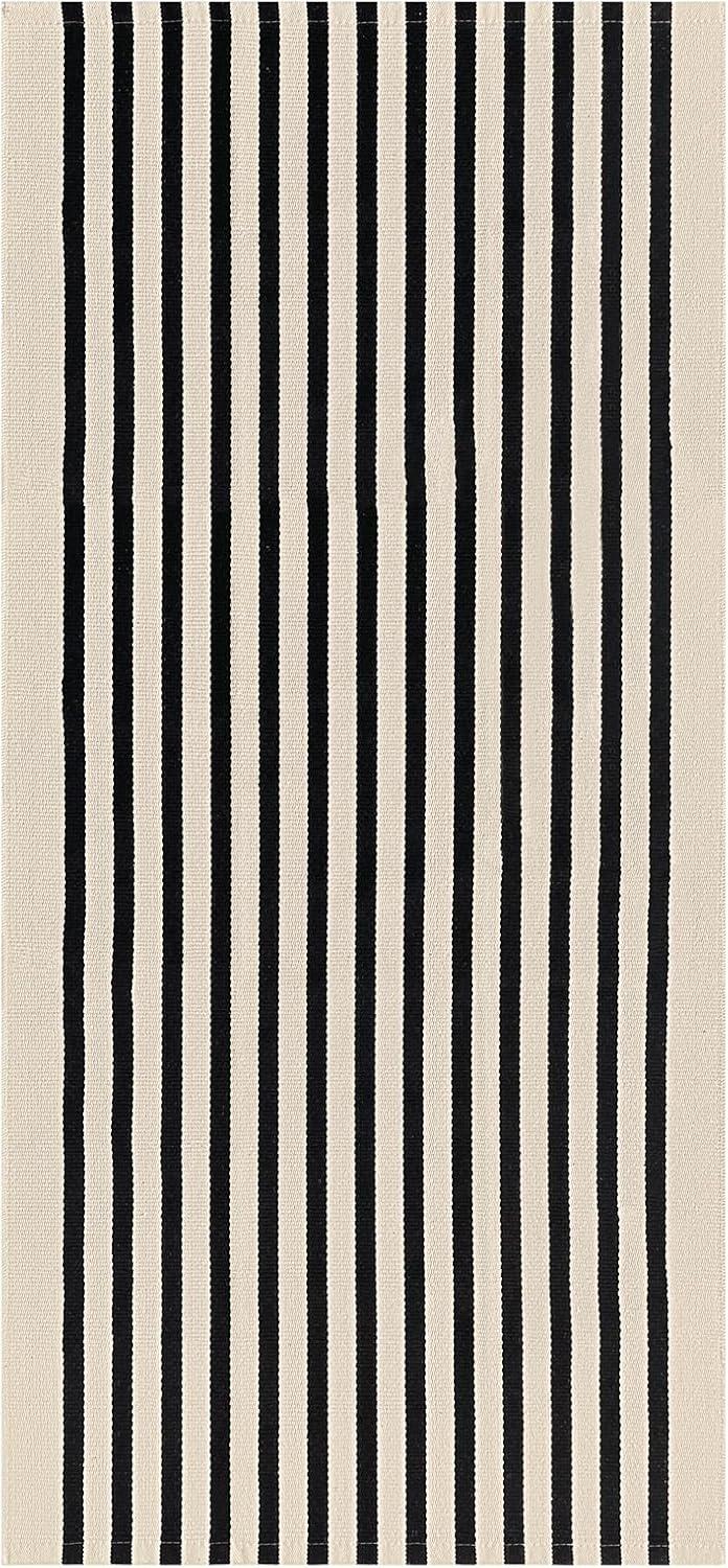 IOHOUZE Navy and White Striped Rug 2'x3' Front Door Rugs, Small Washable Area Rug for Front Porch, Spring Summer Doormats Outdoor Indoor, Cotton Rugs for Entryway Porch Entrance
