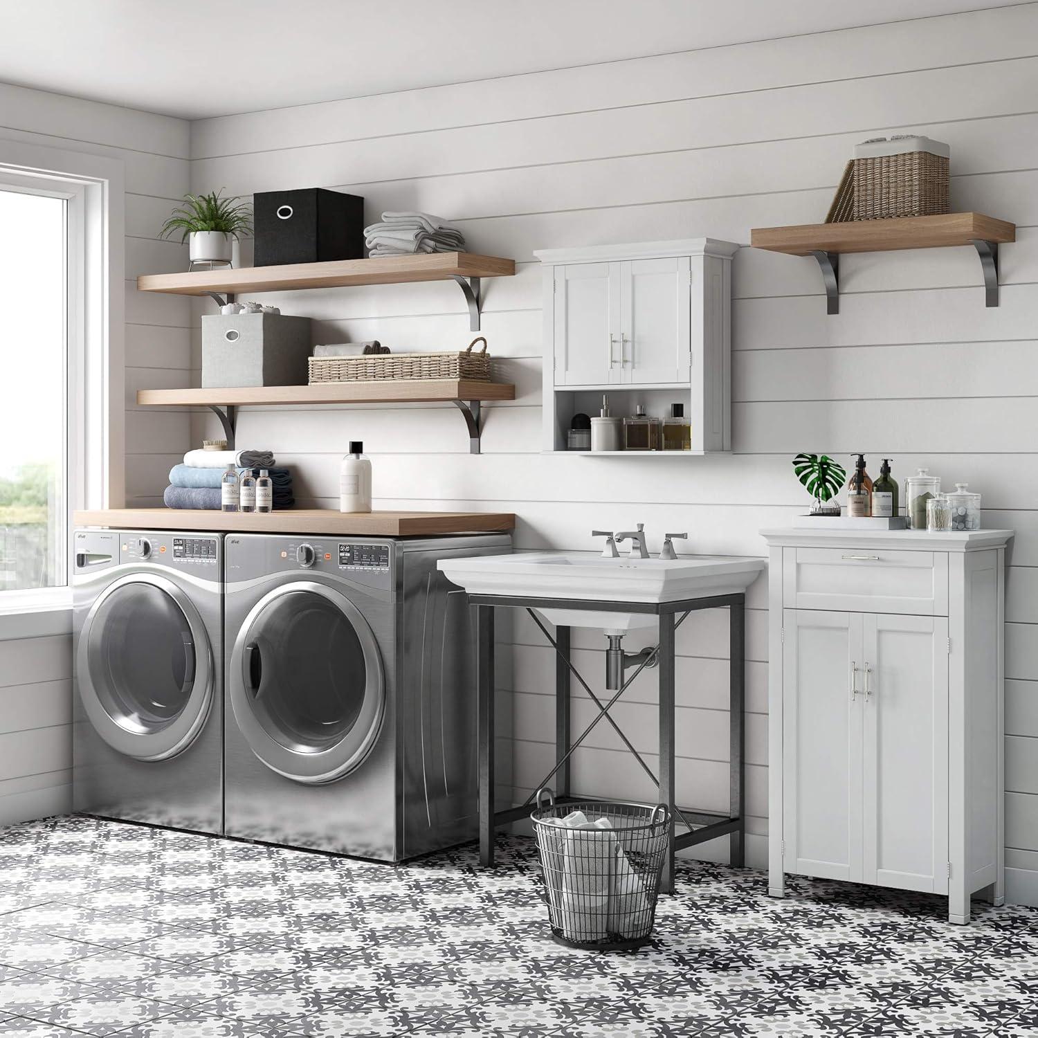 RiverRidge Home RiverRidge Somerset Two-Door Bathroom and Laundry Wall Mount Storage Medicine Cabinet with Open and Adjustable Shelf
