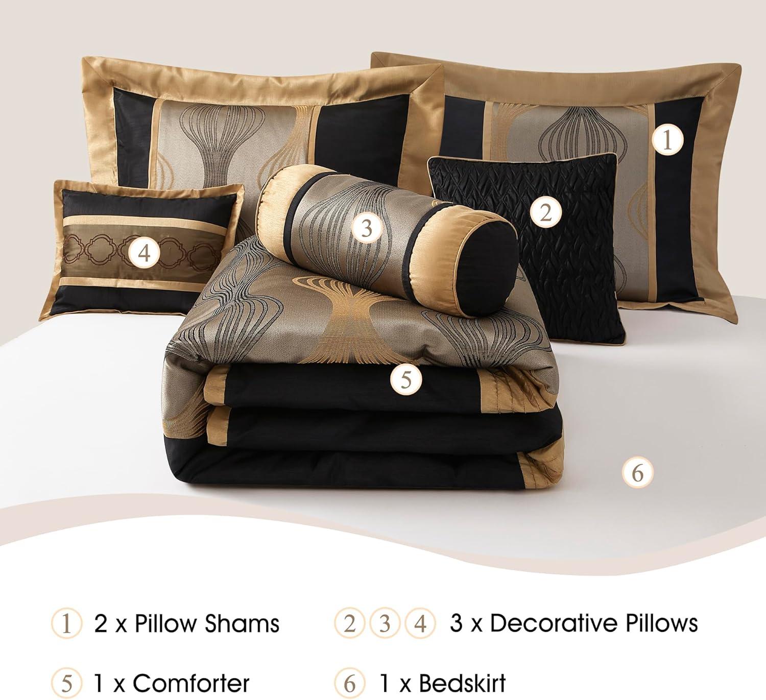 Kath 7 Piece Microfiber Modern & Contemporary Comforter Set