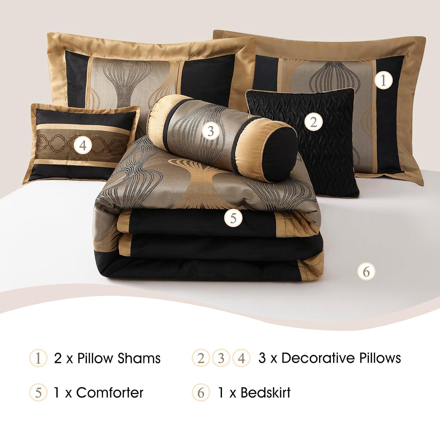 Kath 7 Piece Microfiber Modern & Contemporary Comforter Set