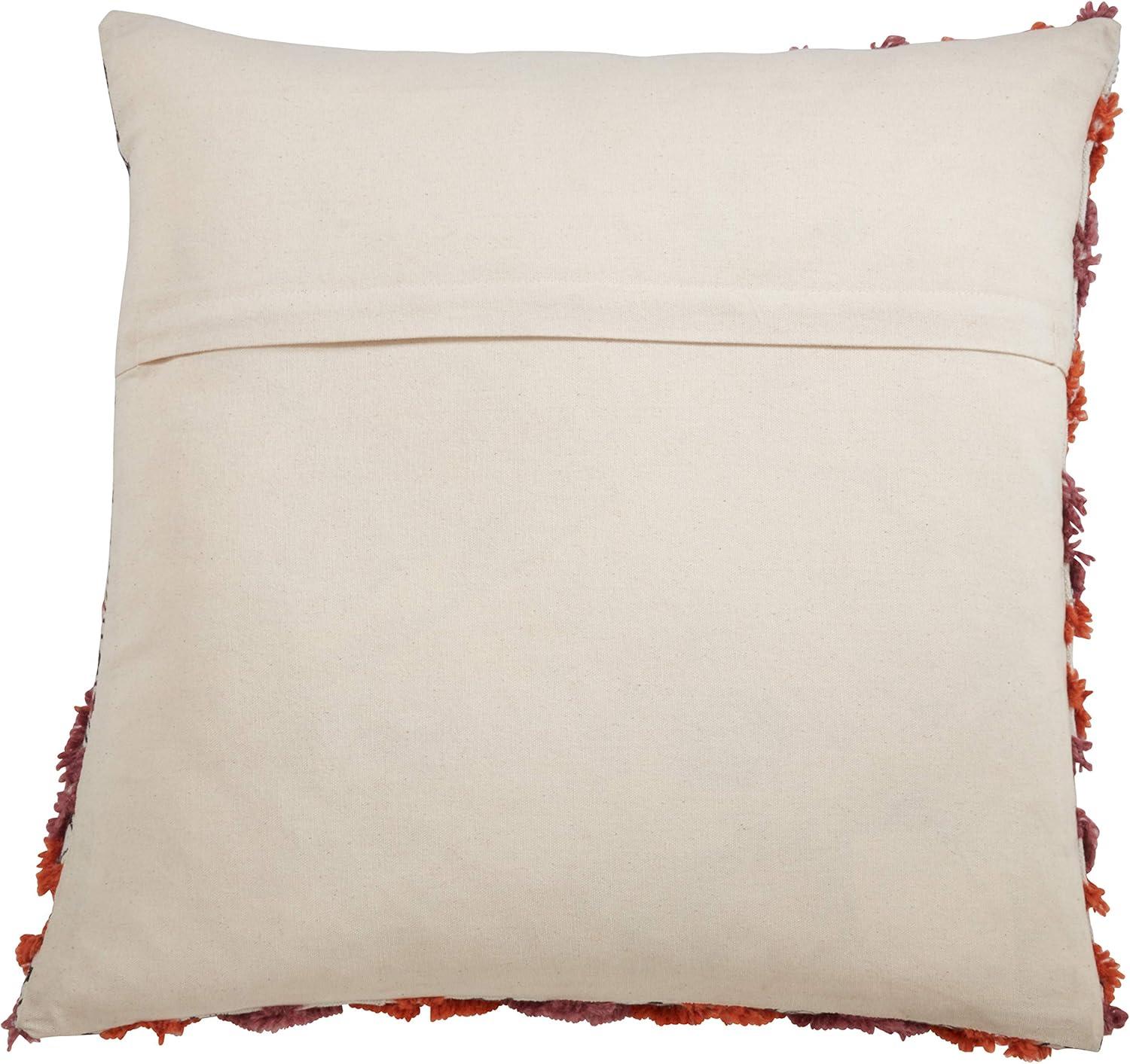 Saro Lifestyle Block Print Embroidered  Decorative Pillow Cover