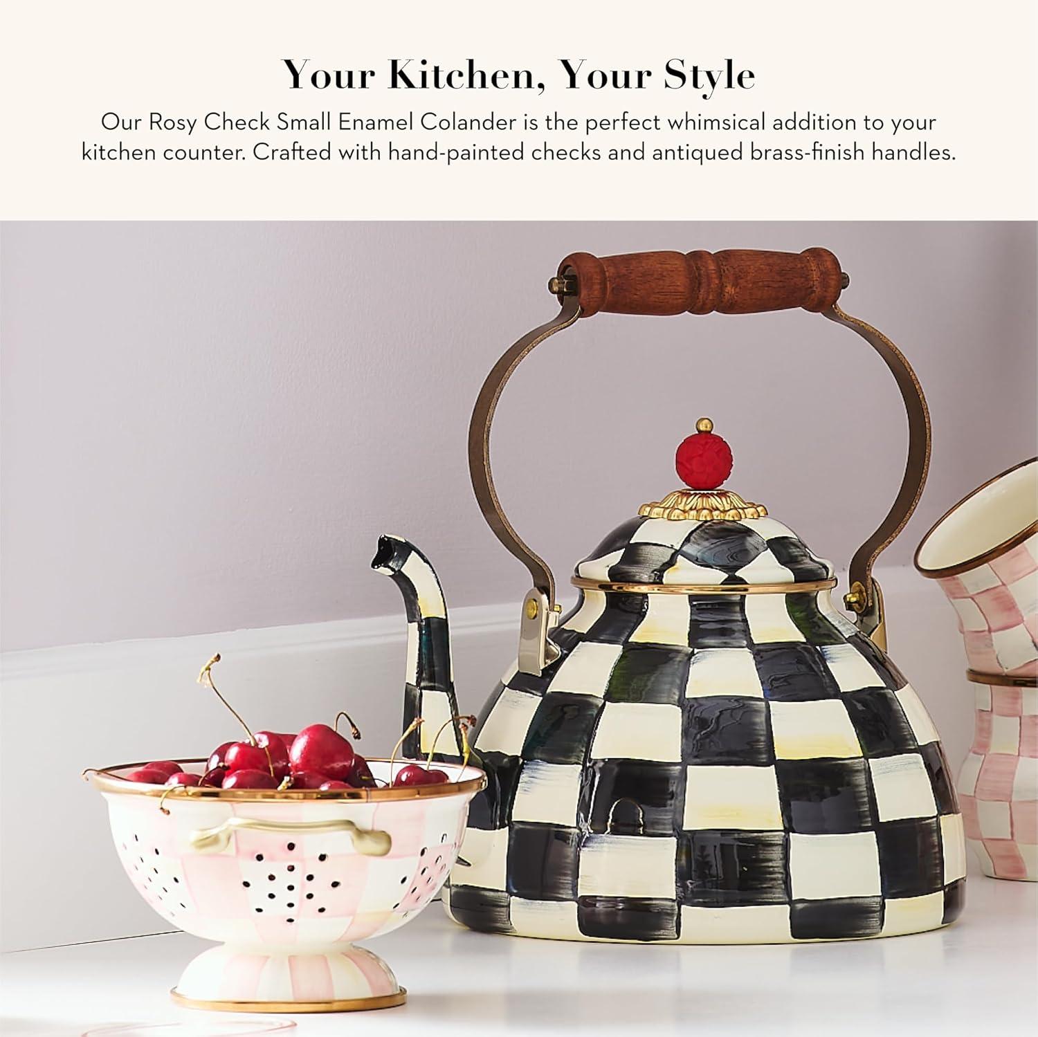 MacKenzie-Childs Rosy Check Colander