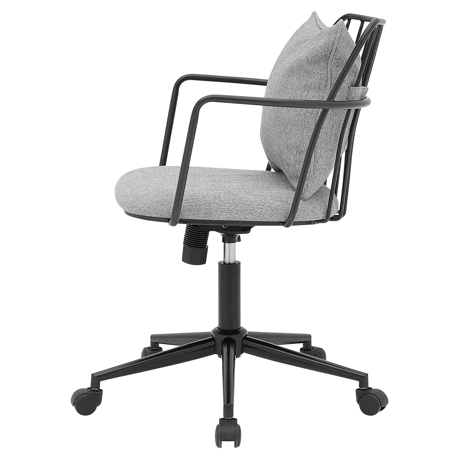 New Pacific Direct Edison KD 22.5" Fabric Office Chair in Strata Gray