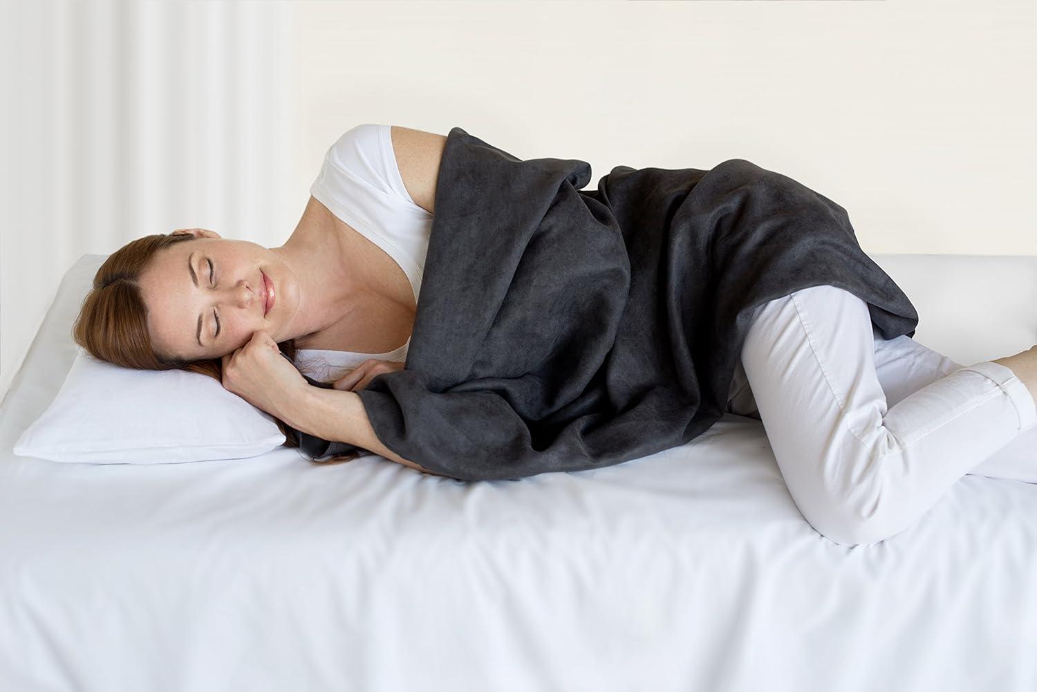 Bucky 36" Modern Polyester Fabric and Nylon Travel Blanket in Charcoal