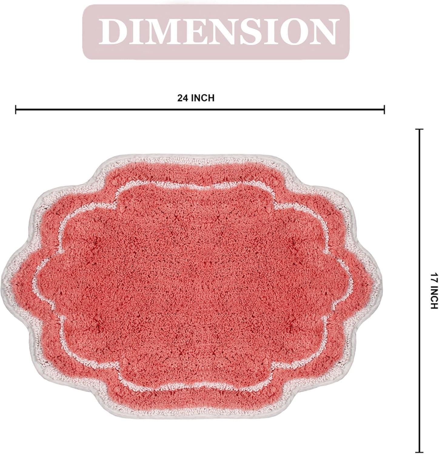 17"x24" Allure Collection Coral Cotton Tufted Bath Rug - Home Weavers