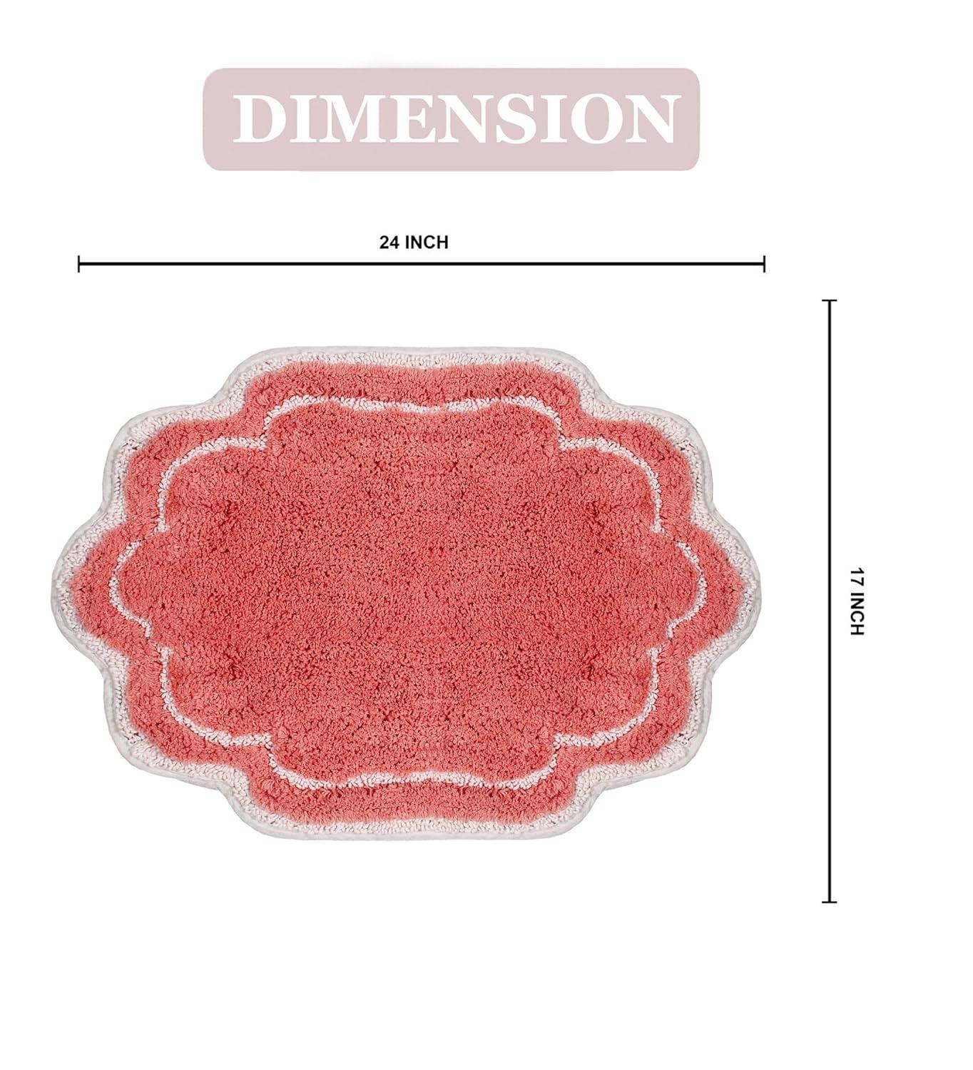 17"x24" Allure Collection Coral Cotton Tufted Bath Rug - Home Weavers