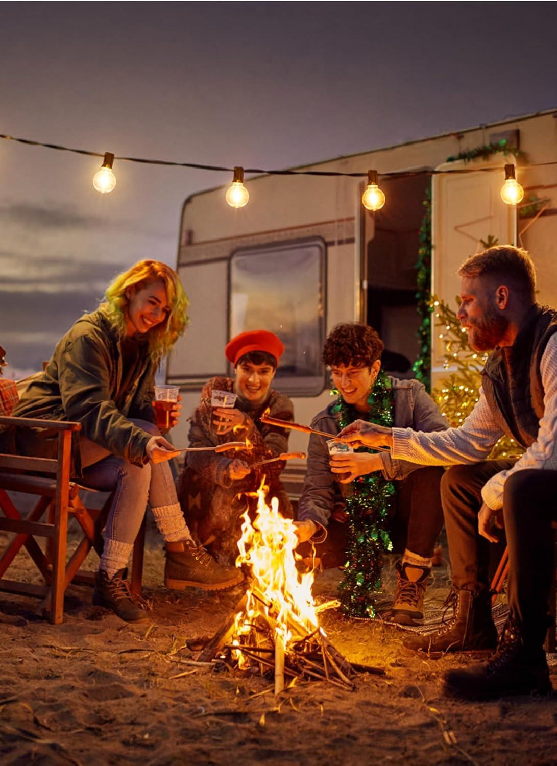 KY G40 Replacement LED Light Bulbs, 25 Pack Clear Globe Bulb fits E12 C7 Candelabra Screw Base Sockets, 1.5 Inch Dimmable Edison Light Bulbs for Indoor Outdoor Patio Decor, Warm White