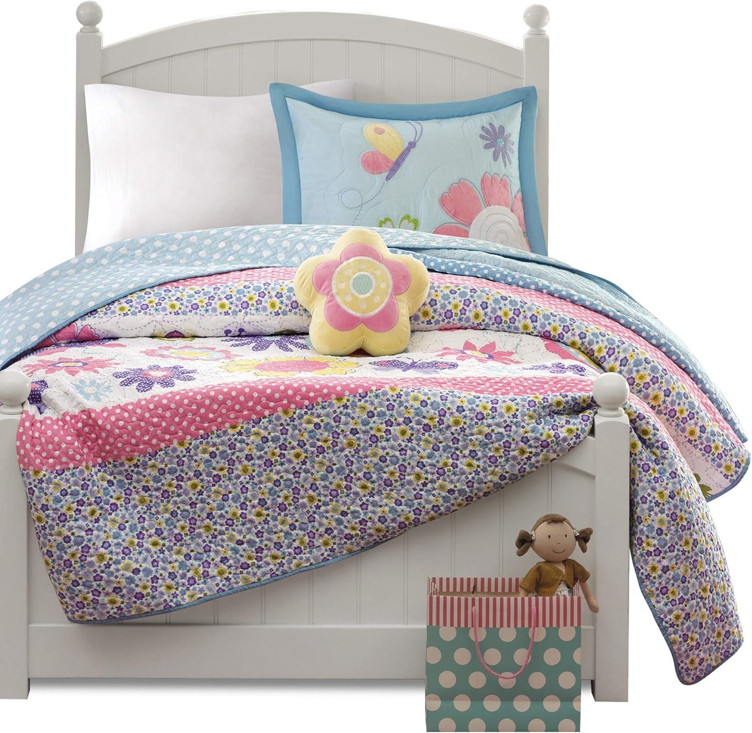 Multi-Colored Microfiber Reversible Modern & Contemporary Quilt Set