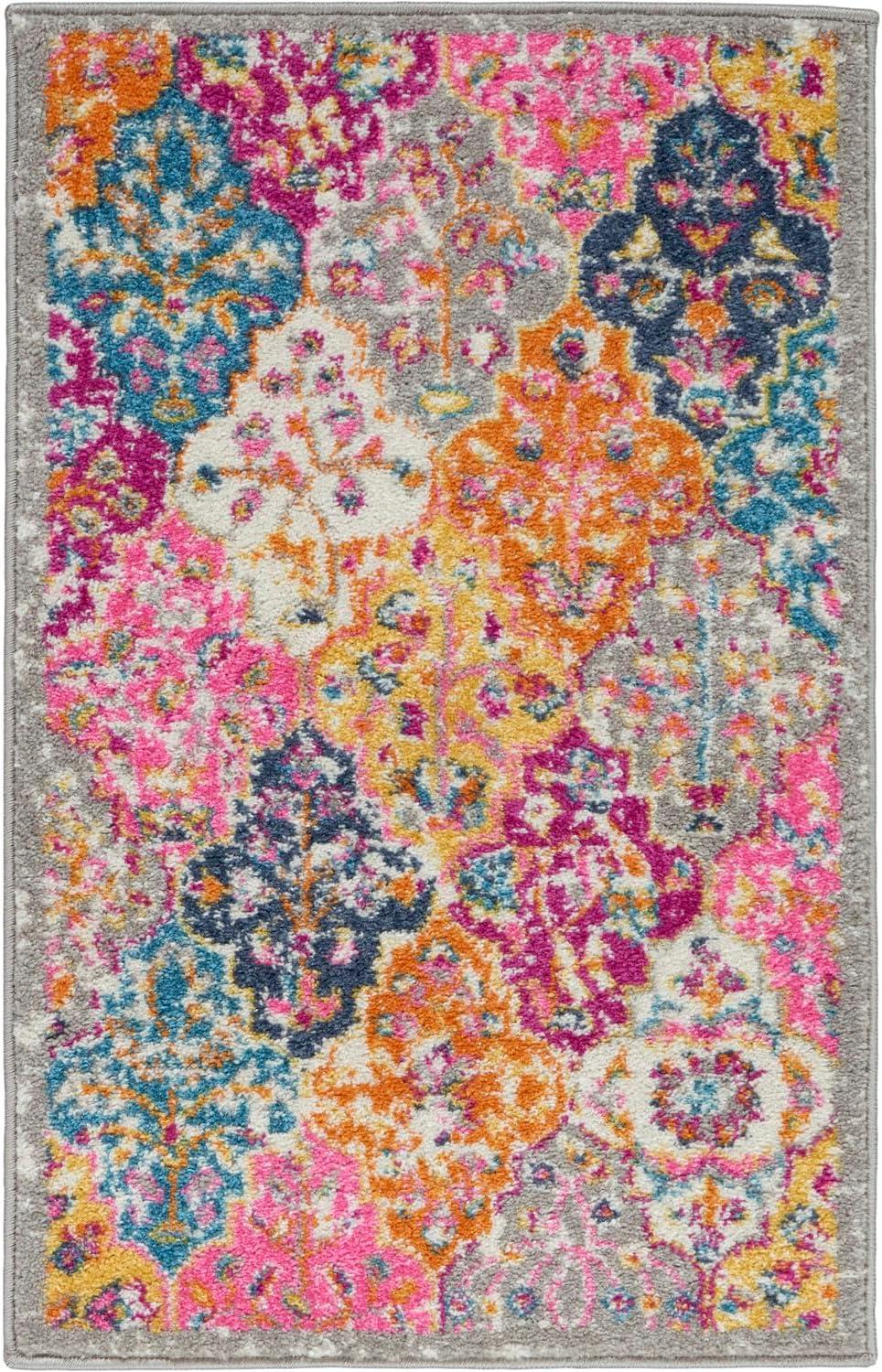 Multicolor Floral Tufted Synthetic Runner Rug, 2'2" x 7'6"