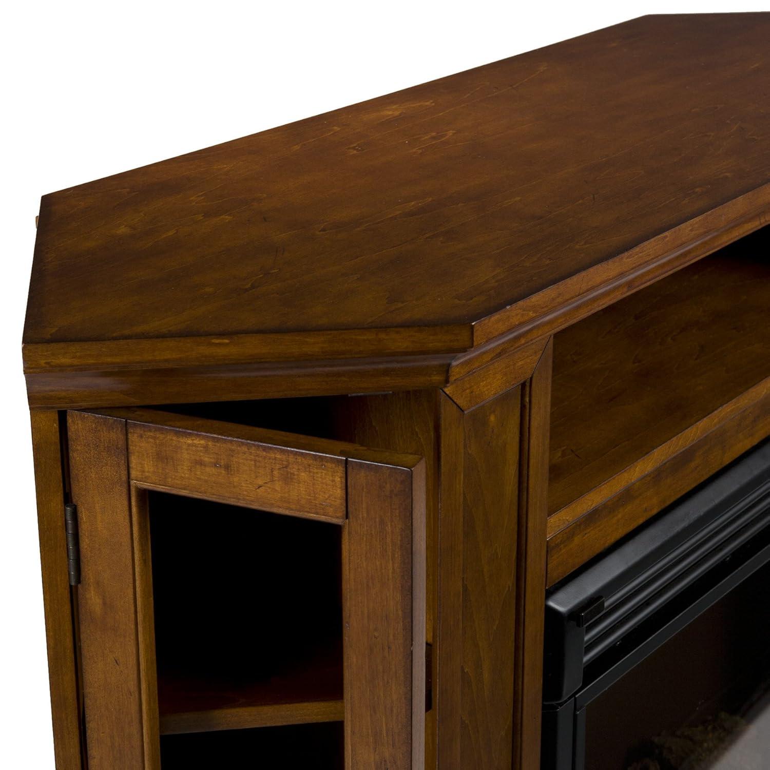 SEI Furniture Ponoma Convertible Media Electric Fireplace in Mahogany