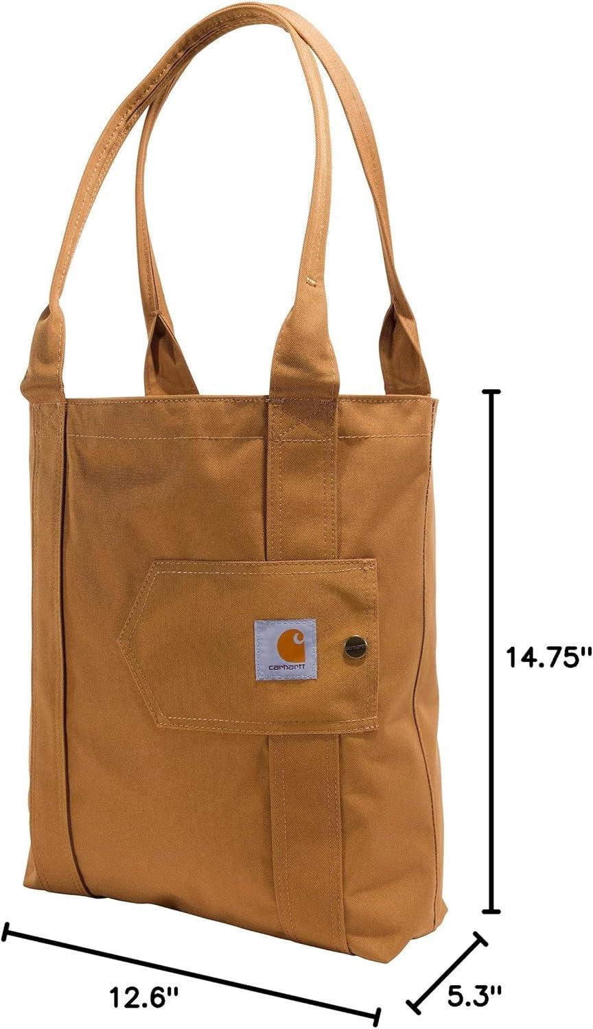 Carhartt Brown Durable Water-Resistant Nylon Tote Bag