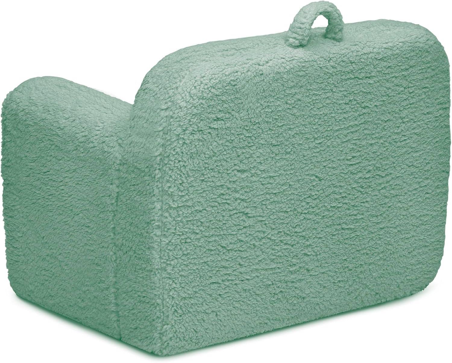 Delta Children Sherpa Cozee Chair - Foam Kids Chair for Ages 18 Months and Up, Sage