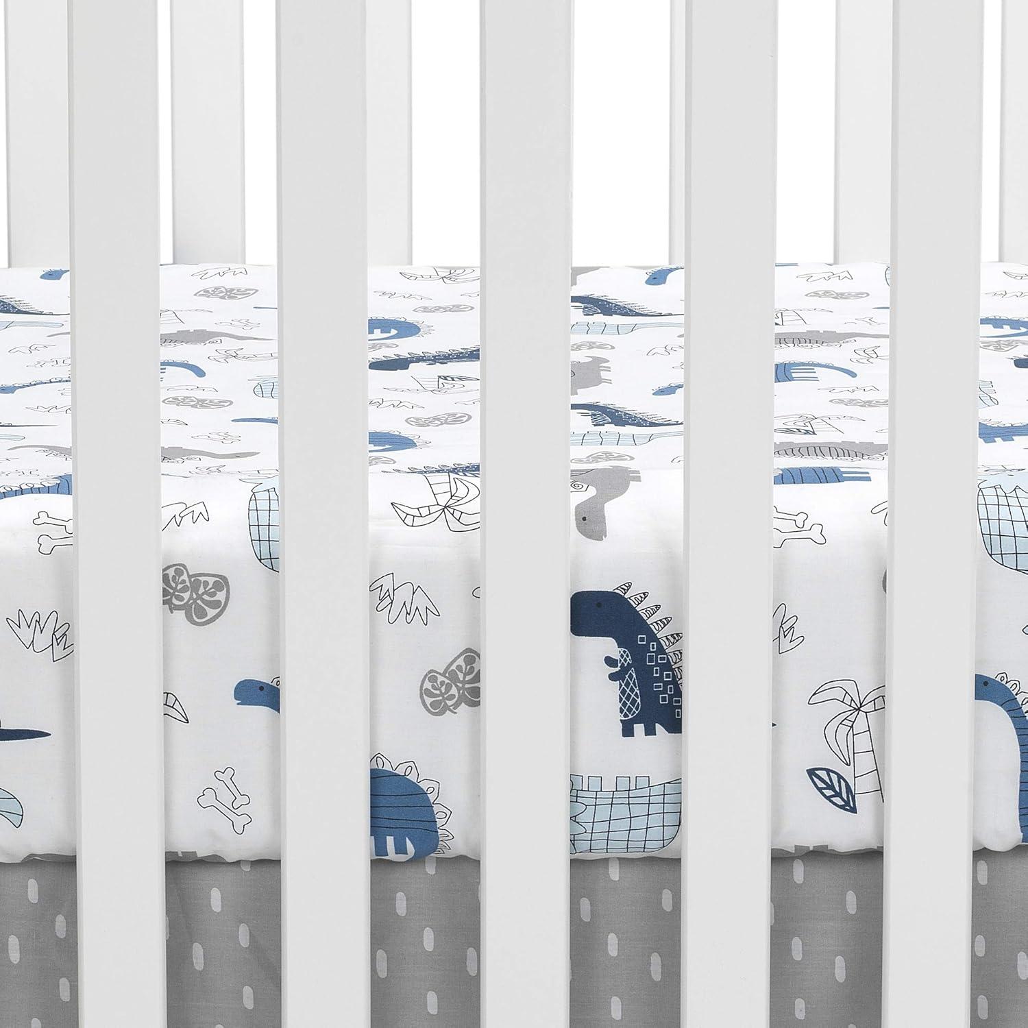 Lambs & Ivy Jungle Adventure 100% Cotton Baby/Toddler Fitted Crib Sheet - White