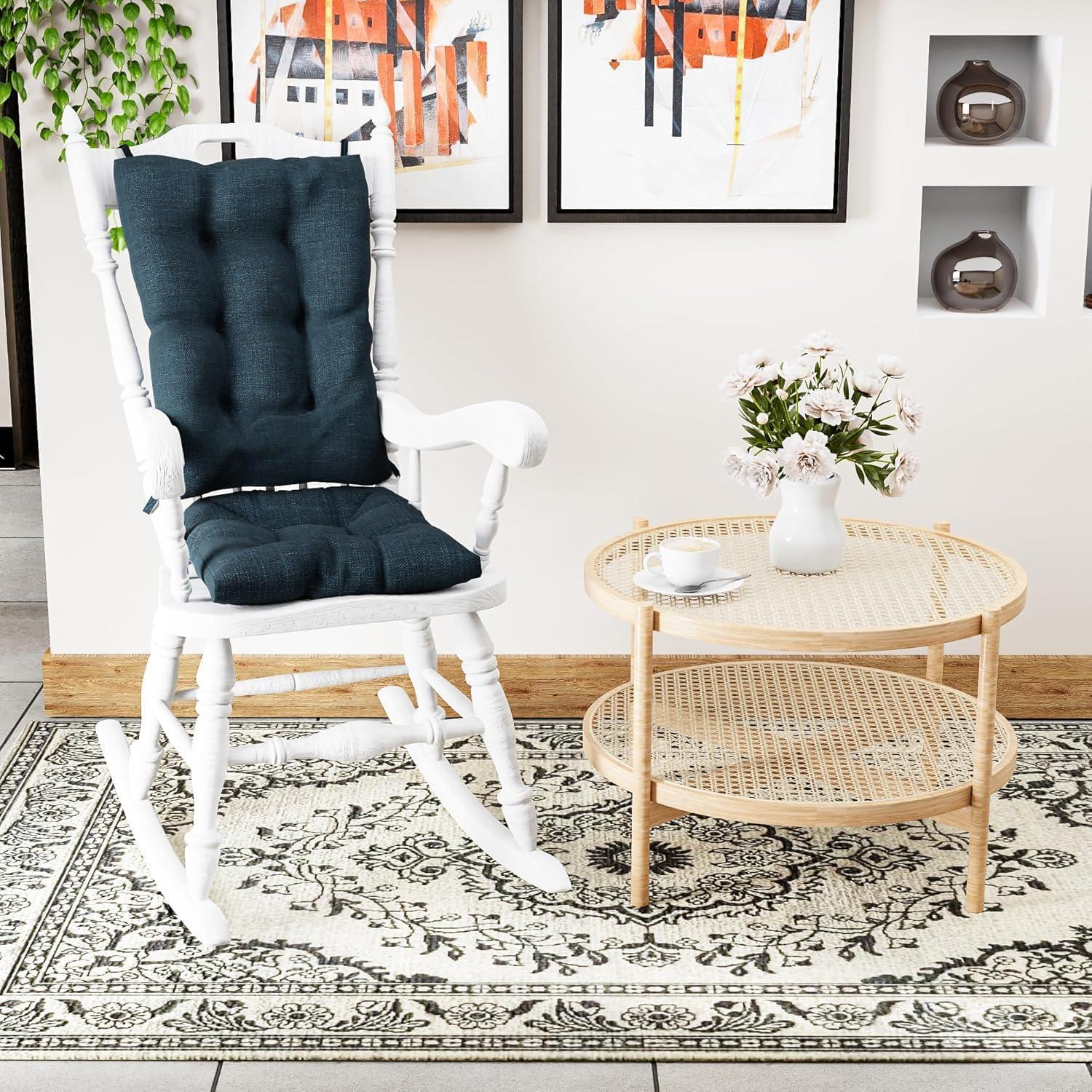 Klear Vu Gripper Polar Chenille Jumbo 2 Pieces Rocking Chair Cushion Set