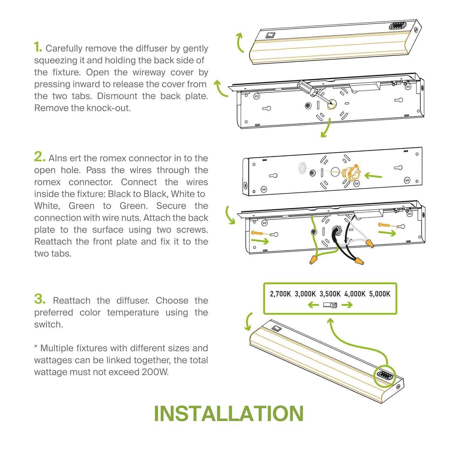 12-Inch White LED Under Cabinet Light with Switch