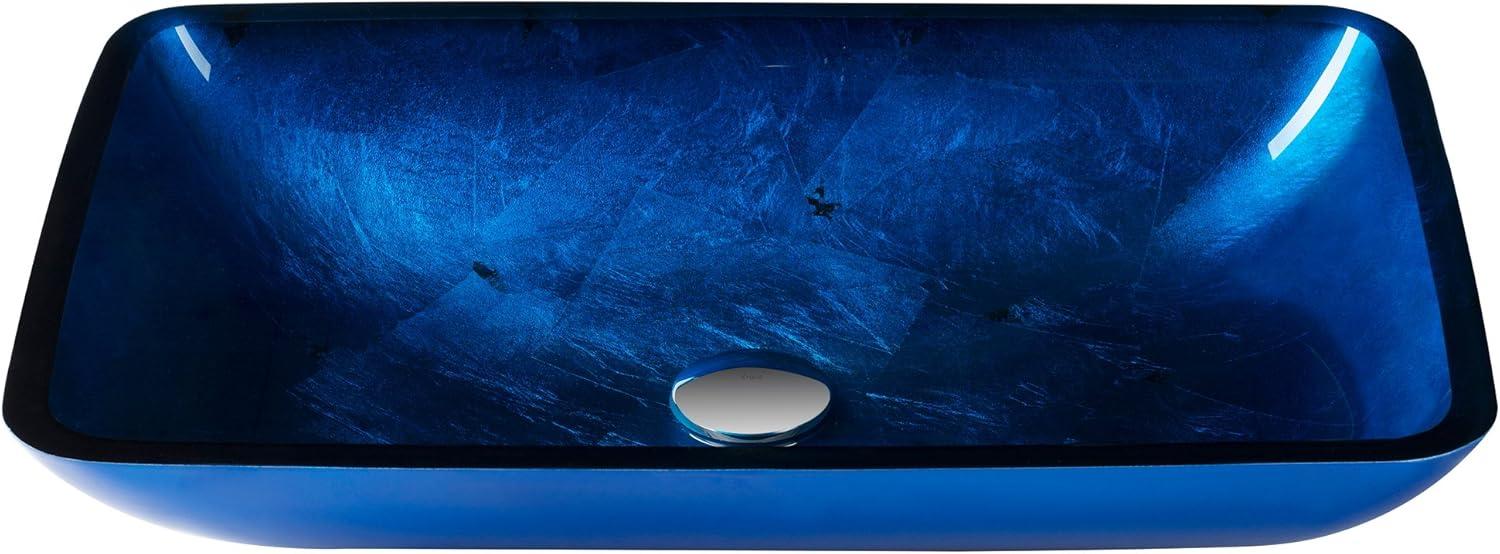 Galaxy Glass Rectangular Vessel Bathroom Sink