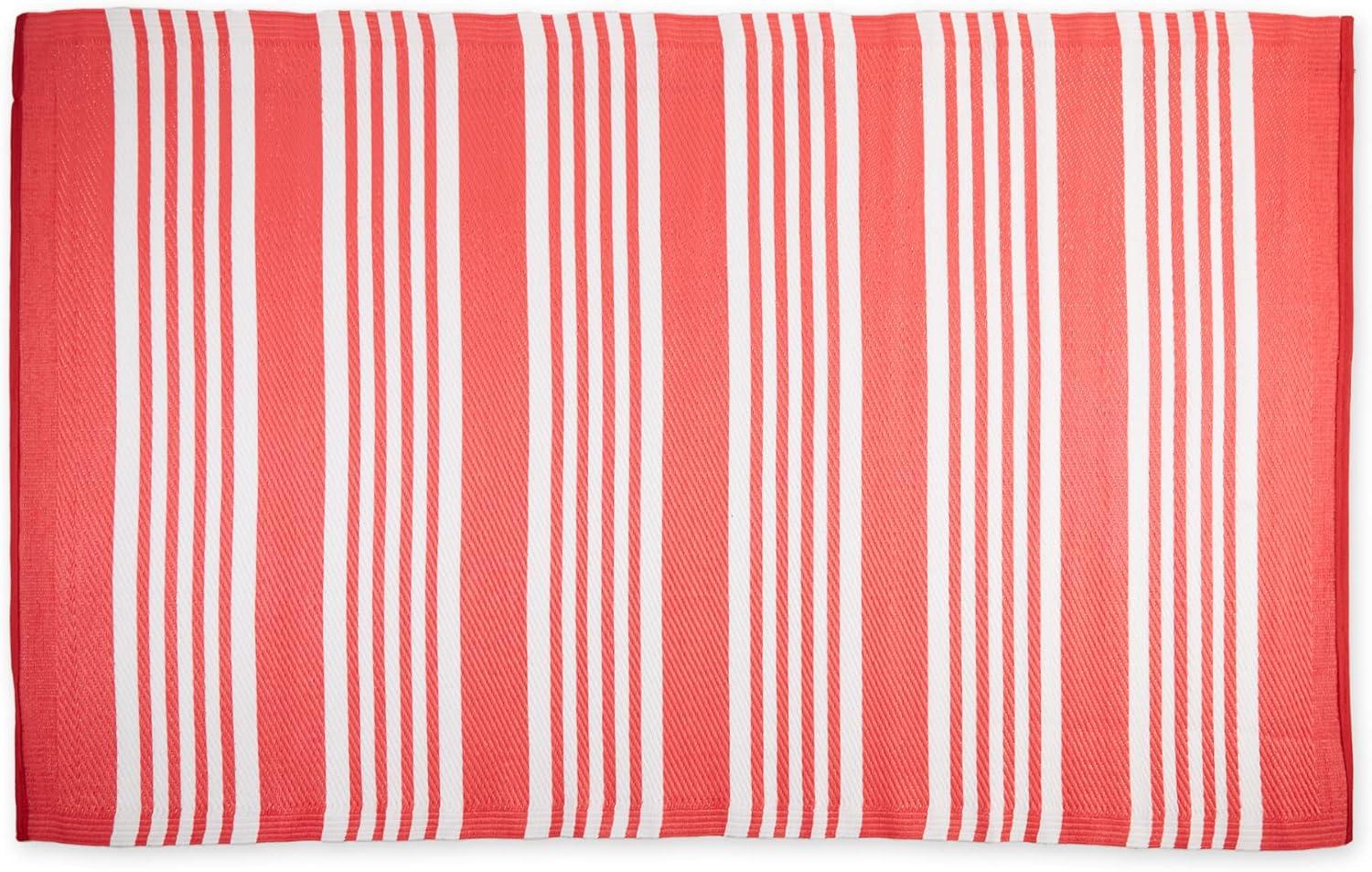 DII Outdoor Rug Collection Reversible Woven Polypropylene Mat, 4x6-Feet, Coral