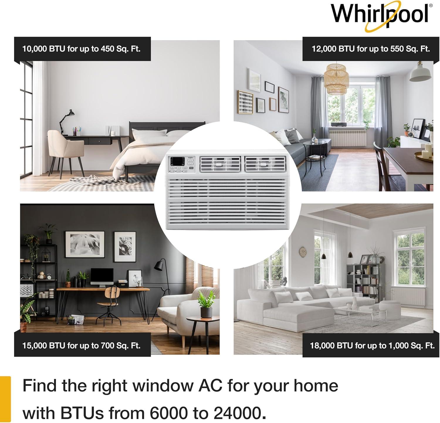 Whirlpool 12000 BTU Energy Star Window Air Conditioner for 550 Square Feet with Remote Included