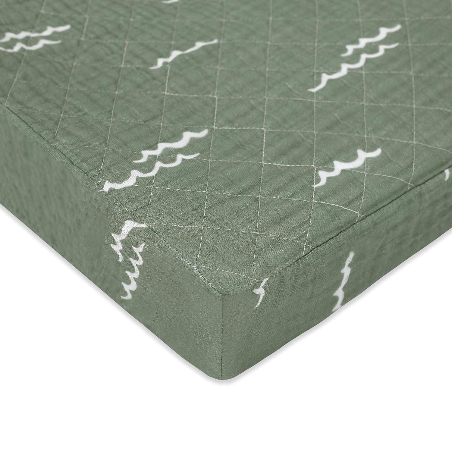 Ocean Waves Quilted Muslin Changing Pad Cover