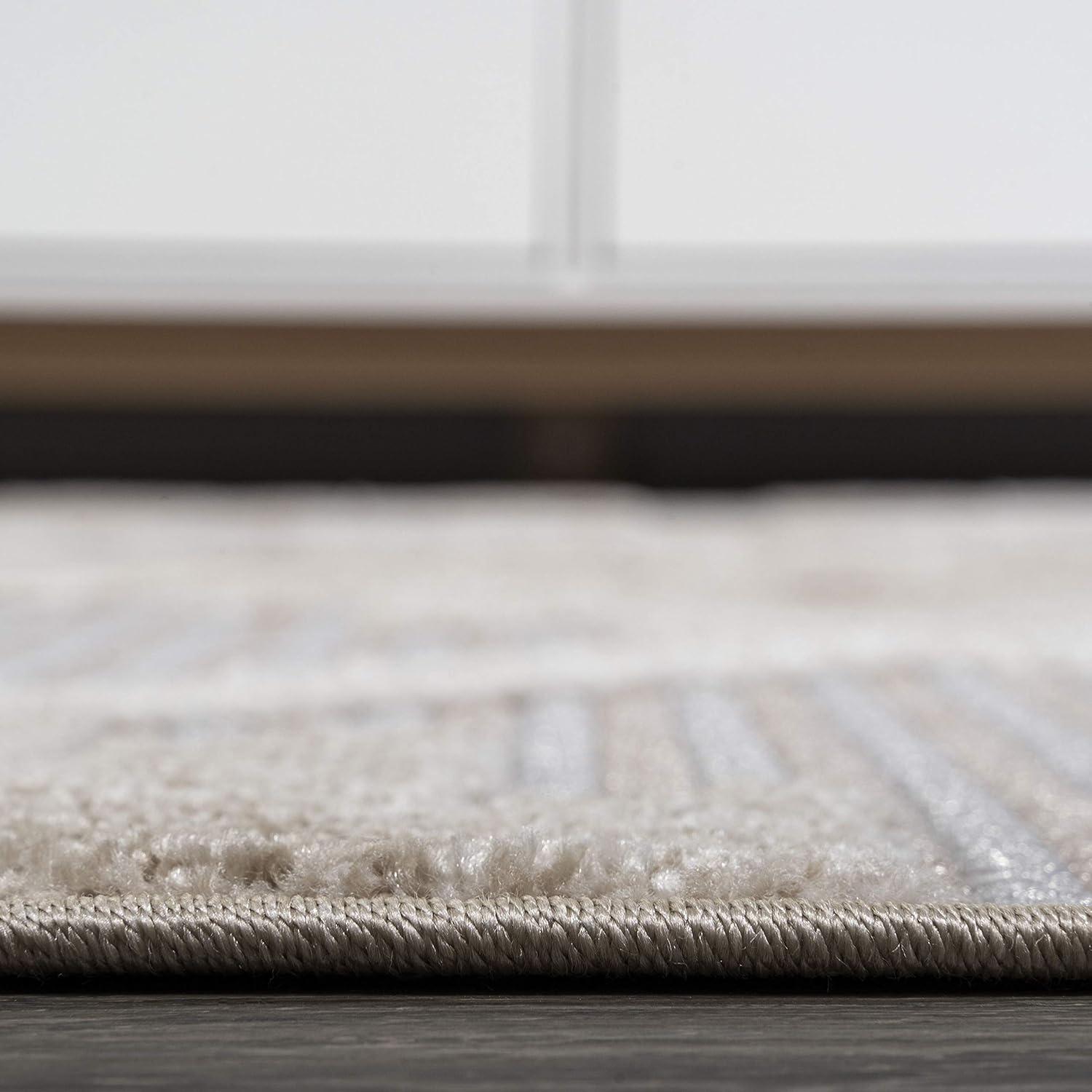 3'x5' Sumak High-Low Pile Neutral Diamond Kilim Indoor/Outdoor Area Rug, Beige/Gray - JONATHAN Y