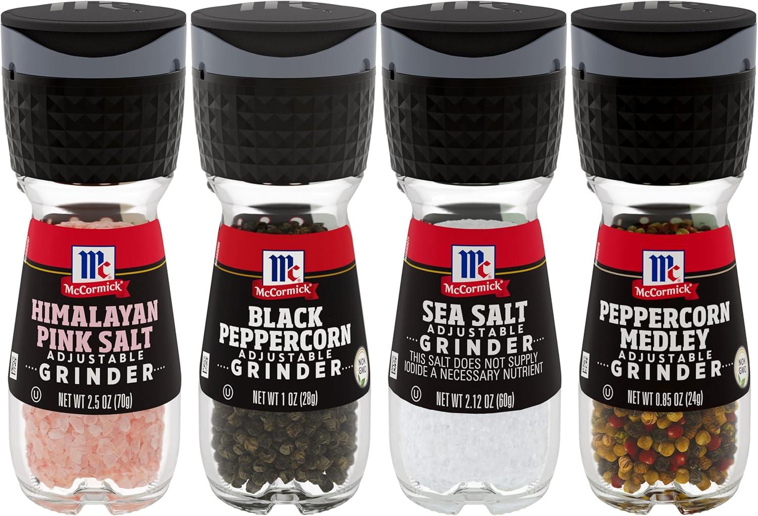 4-Piece Salt and Pepper Grinder Variety Pack