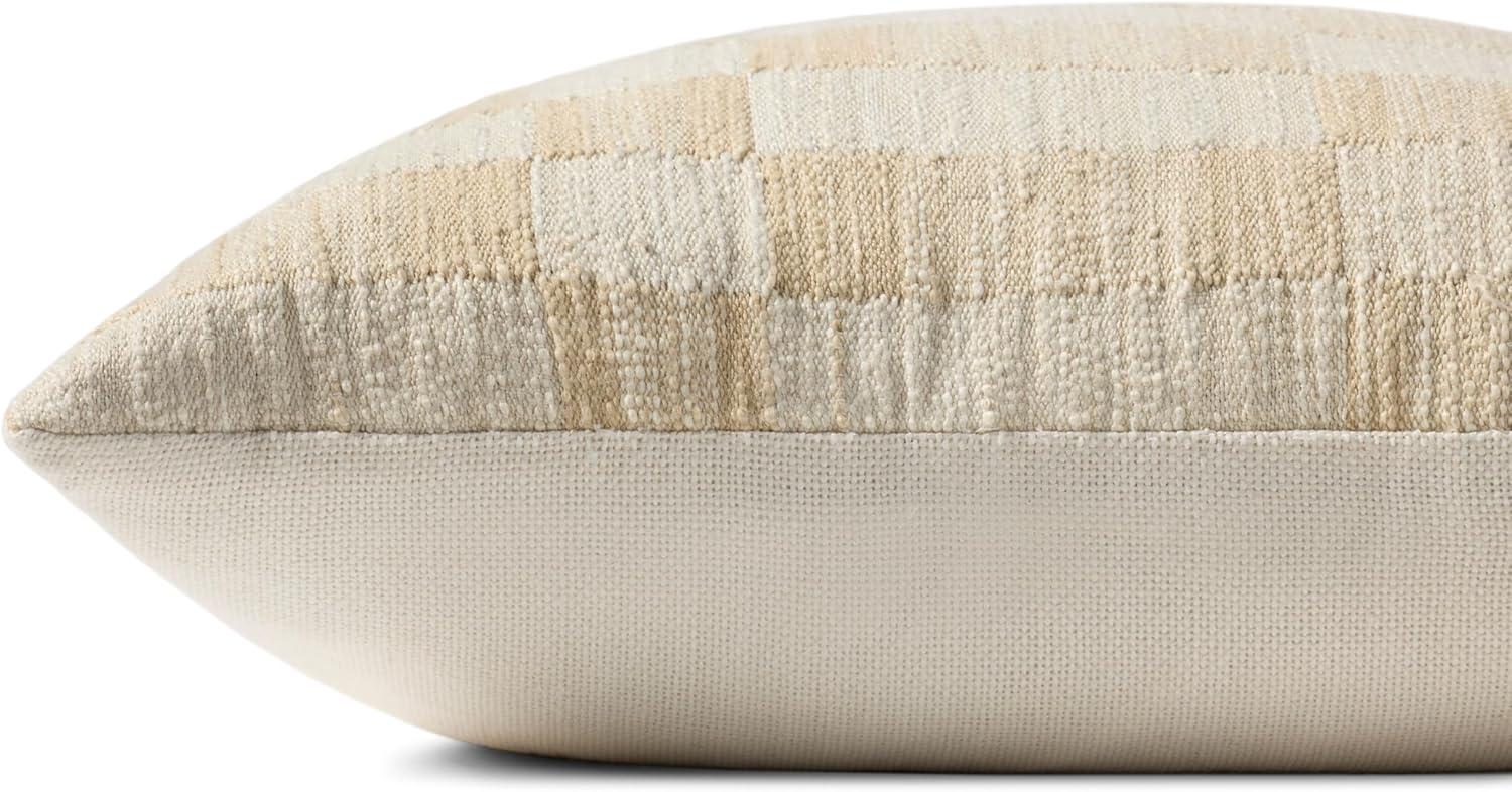 Adams Pillow by Amber Lewis x Loloi - Sand and Ivory / 18" x 18" / Polyester