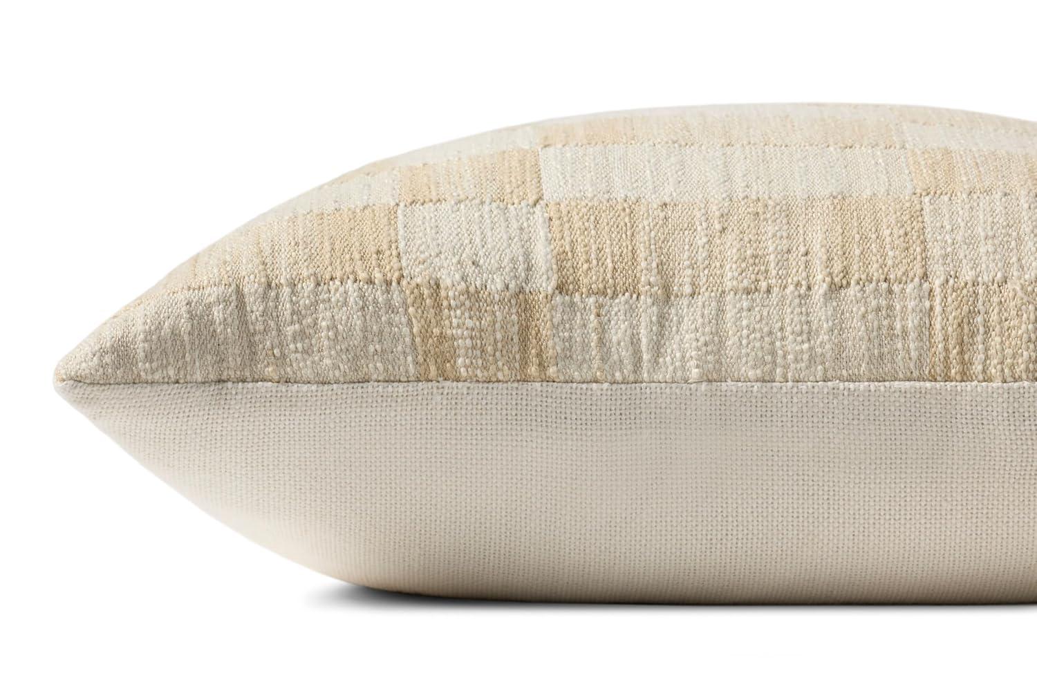Adams Pillow by Amber Lewis x Loloi - Sand and Ivory / 18" x 18" / Polyester