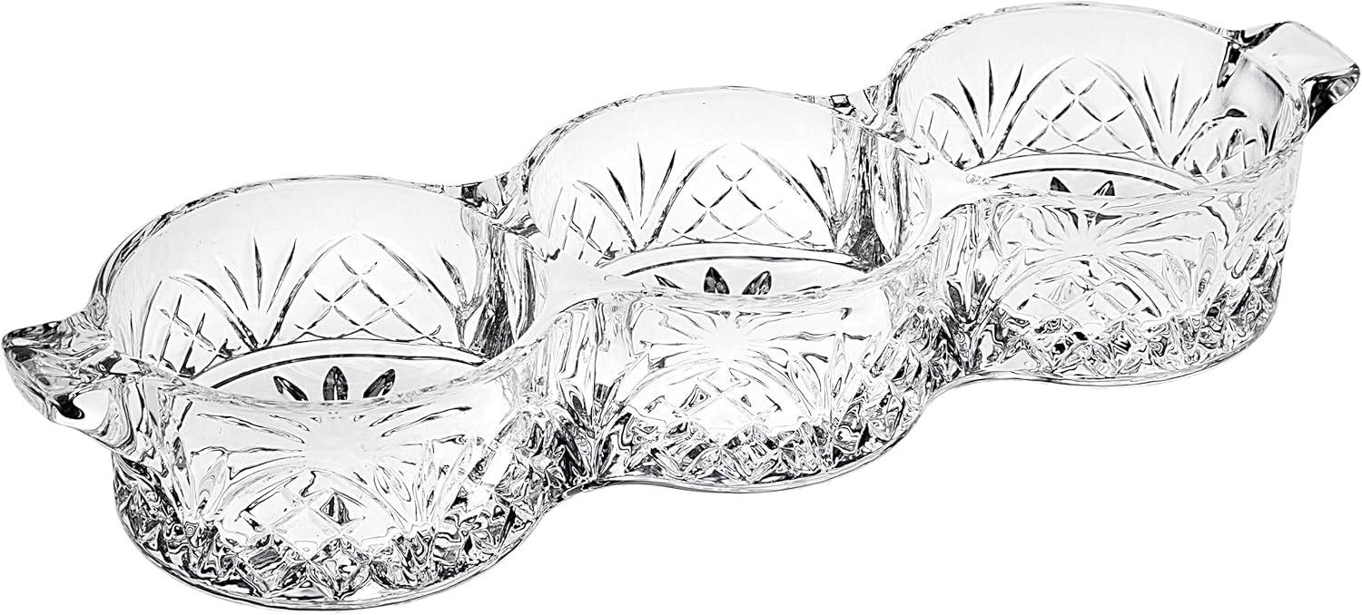 Godinger Silver Art Co Dublin Crystal Triple Bottle Coaster