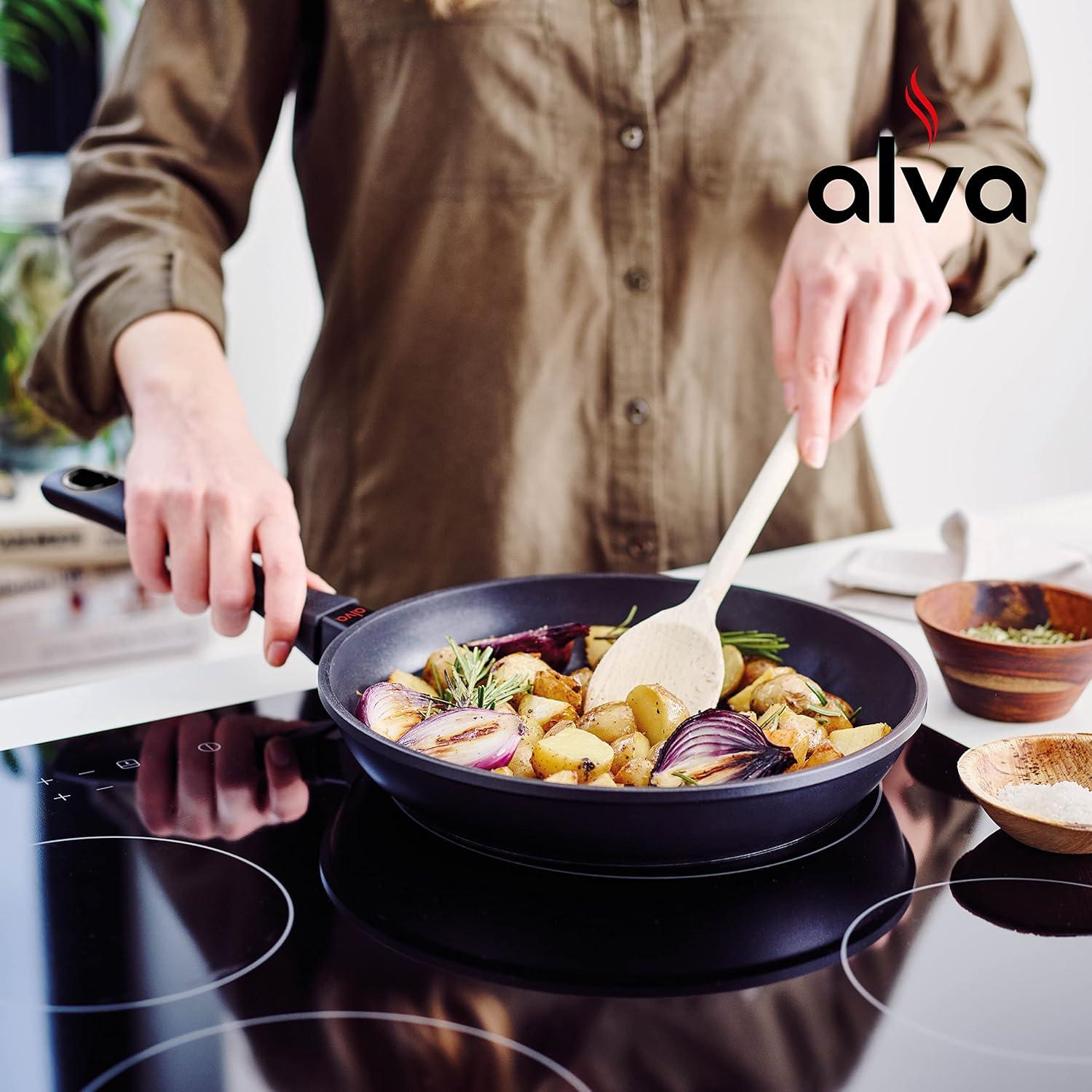 Alva Cookware Energy Nonstick Frying Pan Skillet, Non Toxic, Cast Aluminum, Induction Cookware, Stay Cool Handle, Omelette Pan 8", 9.5"