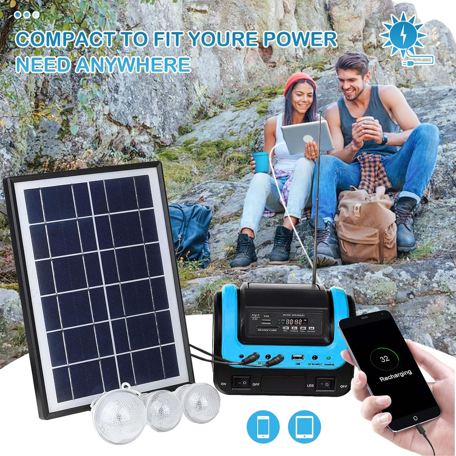 Solar Generator with Panel,Solar Power Generators Portable Power Station with Flashlight,Emergency Power Supply for Home Use Camping Hunting Emergency(Green)