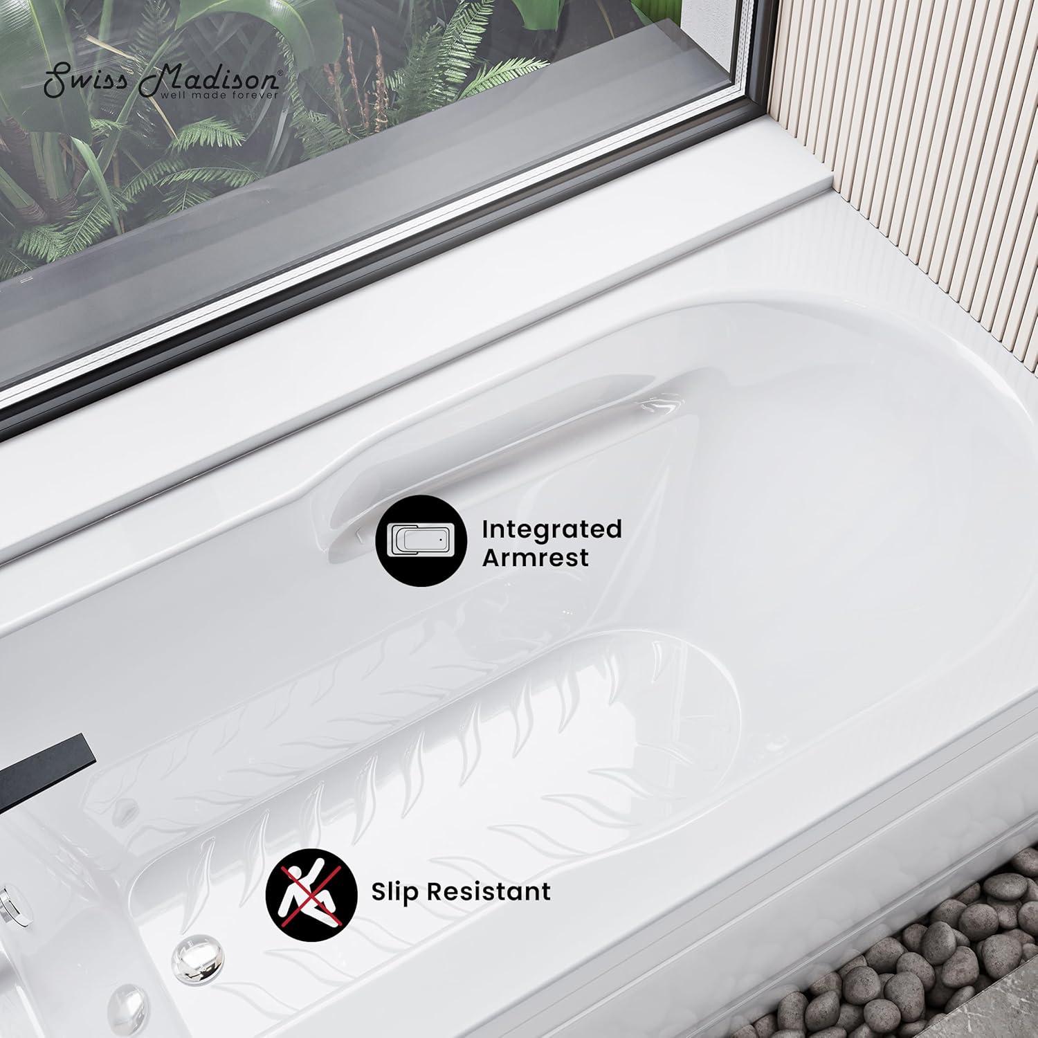 Concorde 60" x 32" Acrylic Glossy White, Alcove, Integral, Apron Bathtub