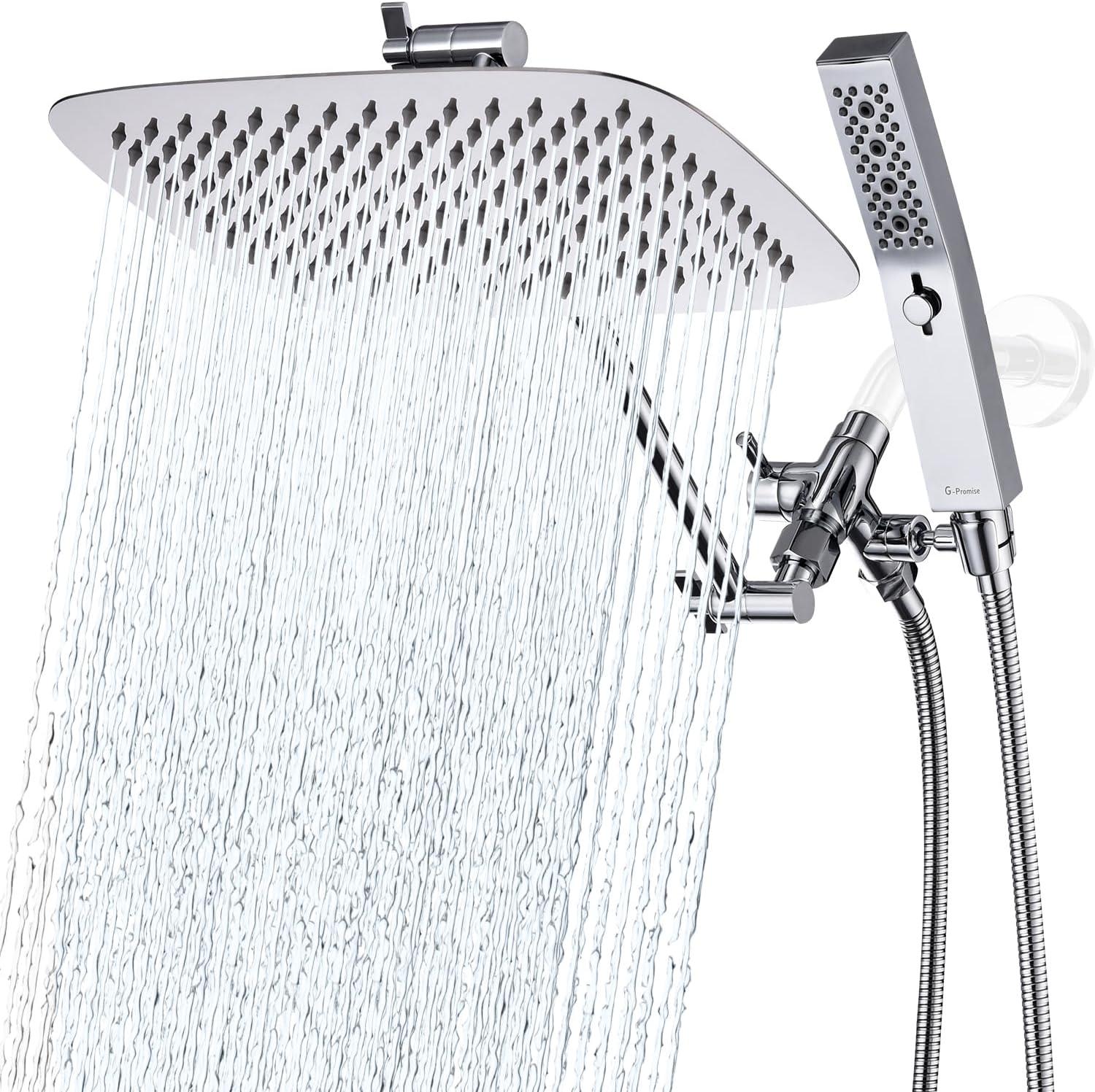 12 inches All Metal Rain Dual Shower Head