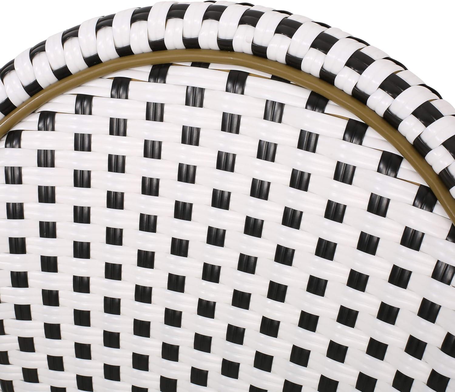 Christopher Knight Home Elize Outdoor French Cafe Chairs (Set of 4) by  Black + White + Bamboo Print Finish