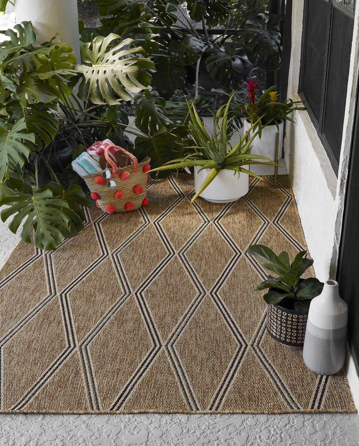 Momeni 2'x3' Hampton Ozzy Machine Loomed Indoor/Outdoor Accent Rug Blue