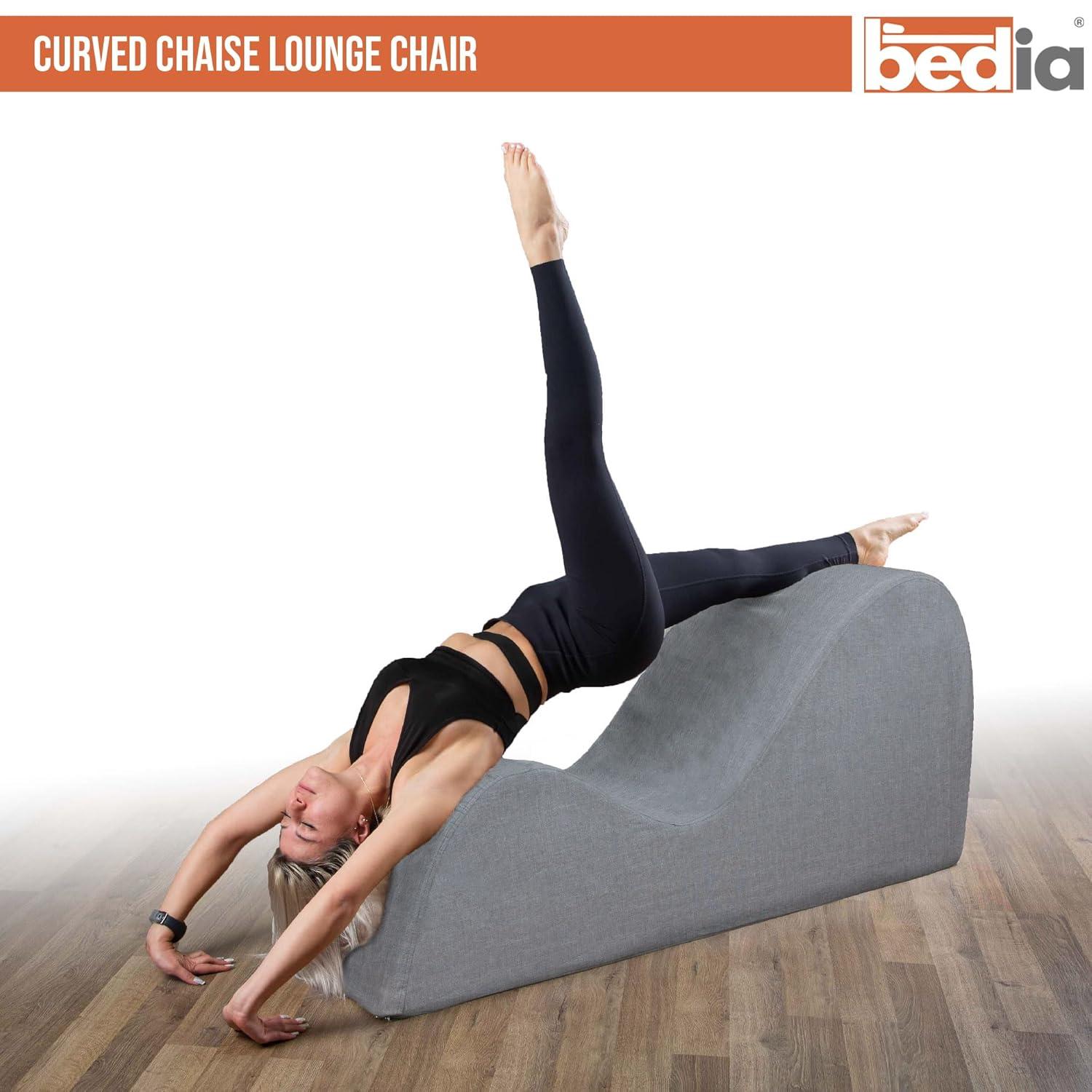 Black Microvelvet Armless Chaise Lounger with Polyurethane Foam