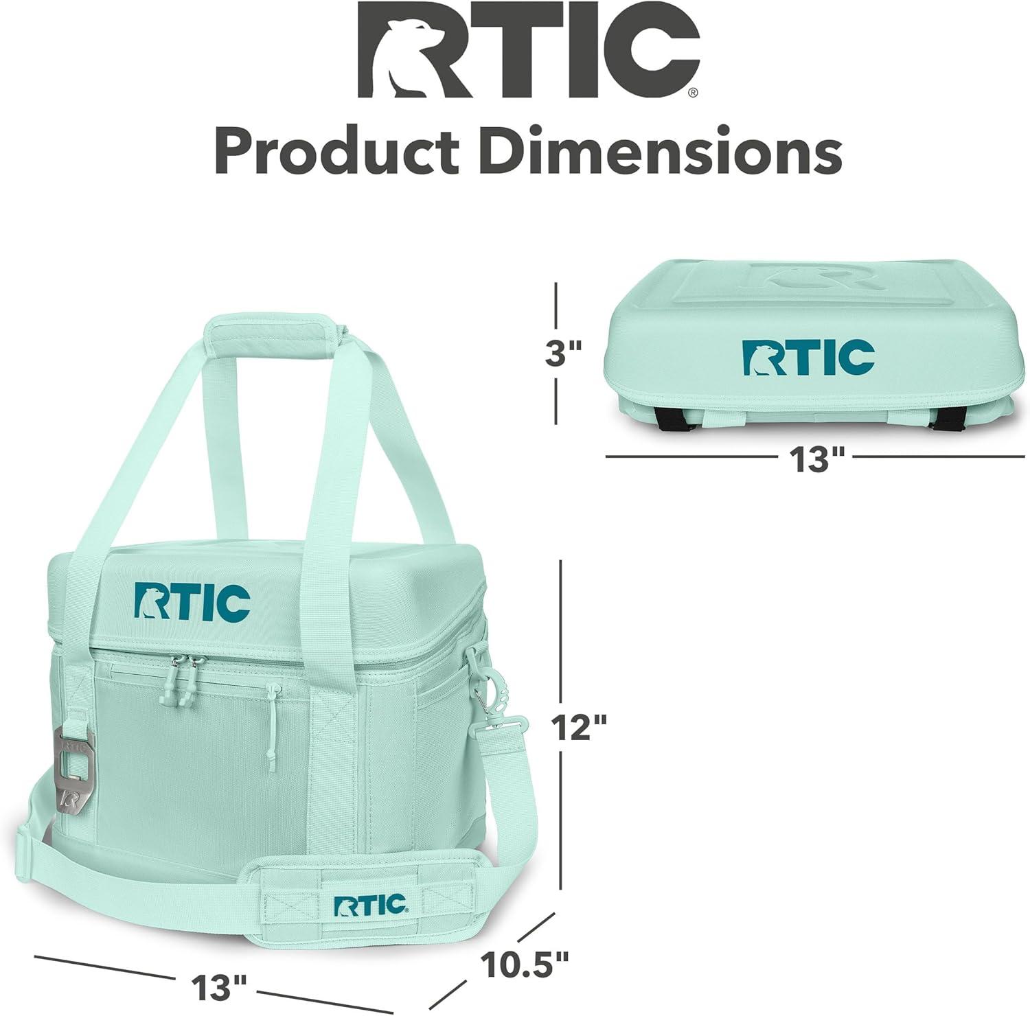 RTIC 28 Can Everyday Soft Cooler, 27 qt Collapsible with Bottle Opener, Fresh Mint