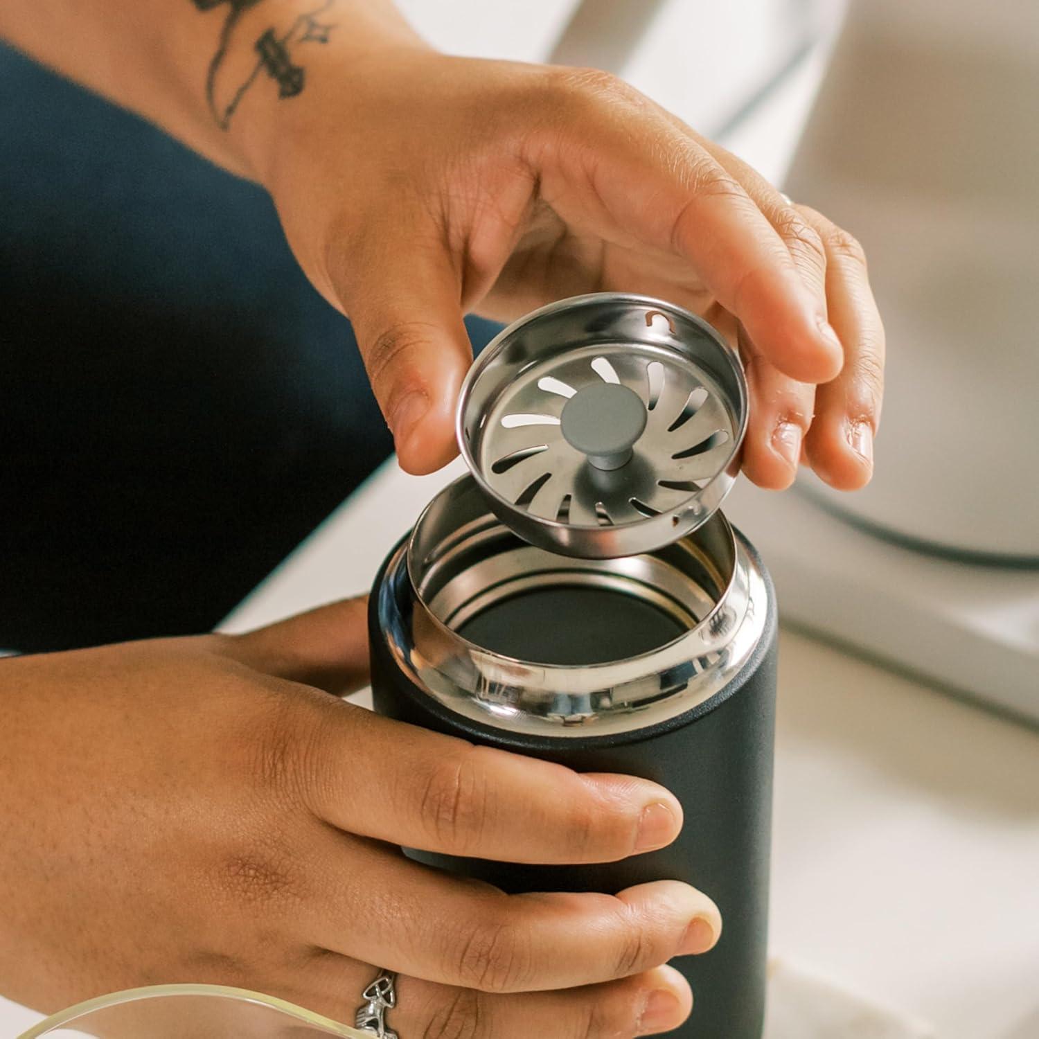 Matte Black 12 oz Stainless Steel Travel Mug with Ceramic Interior