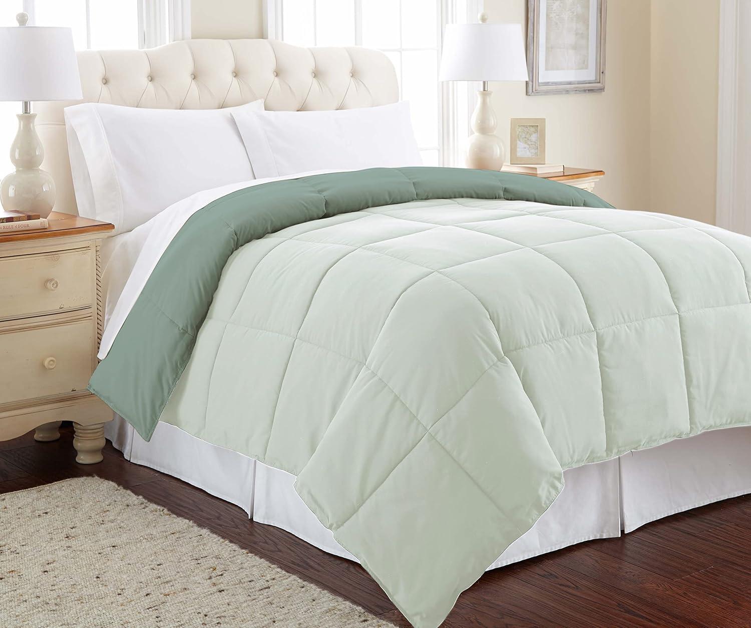 Modern Threads Sanctuary by PCT Down Alternative Microfiber Quilted Reversible Comforter & Duvet Insert - Soft, Comfortable Alternative to Goose Down - Bedding for All Seasons