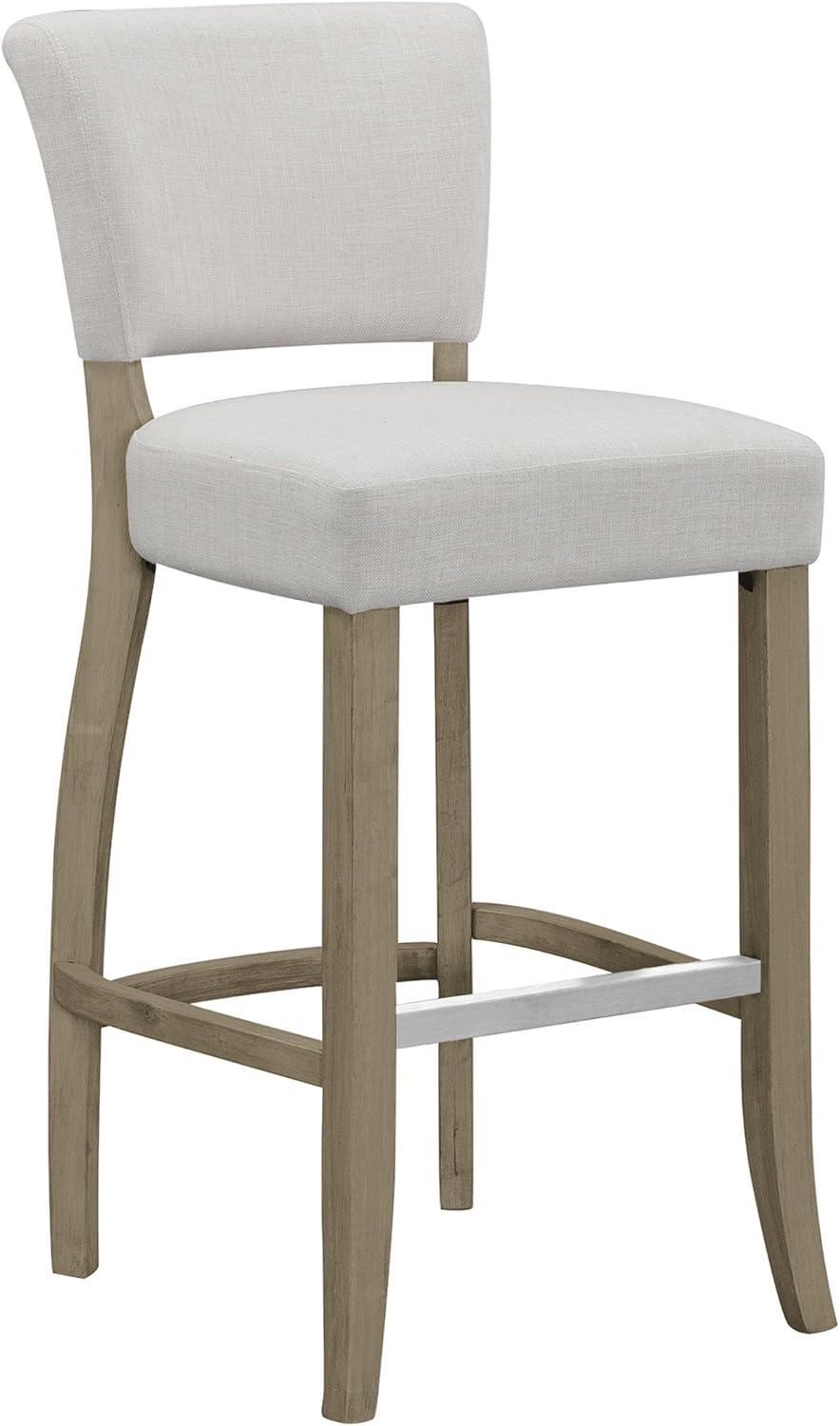 Glamour Home Aleck 29" Modern Fabric Bar Stools in Beige (Set of 2)