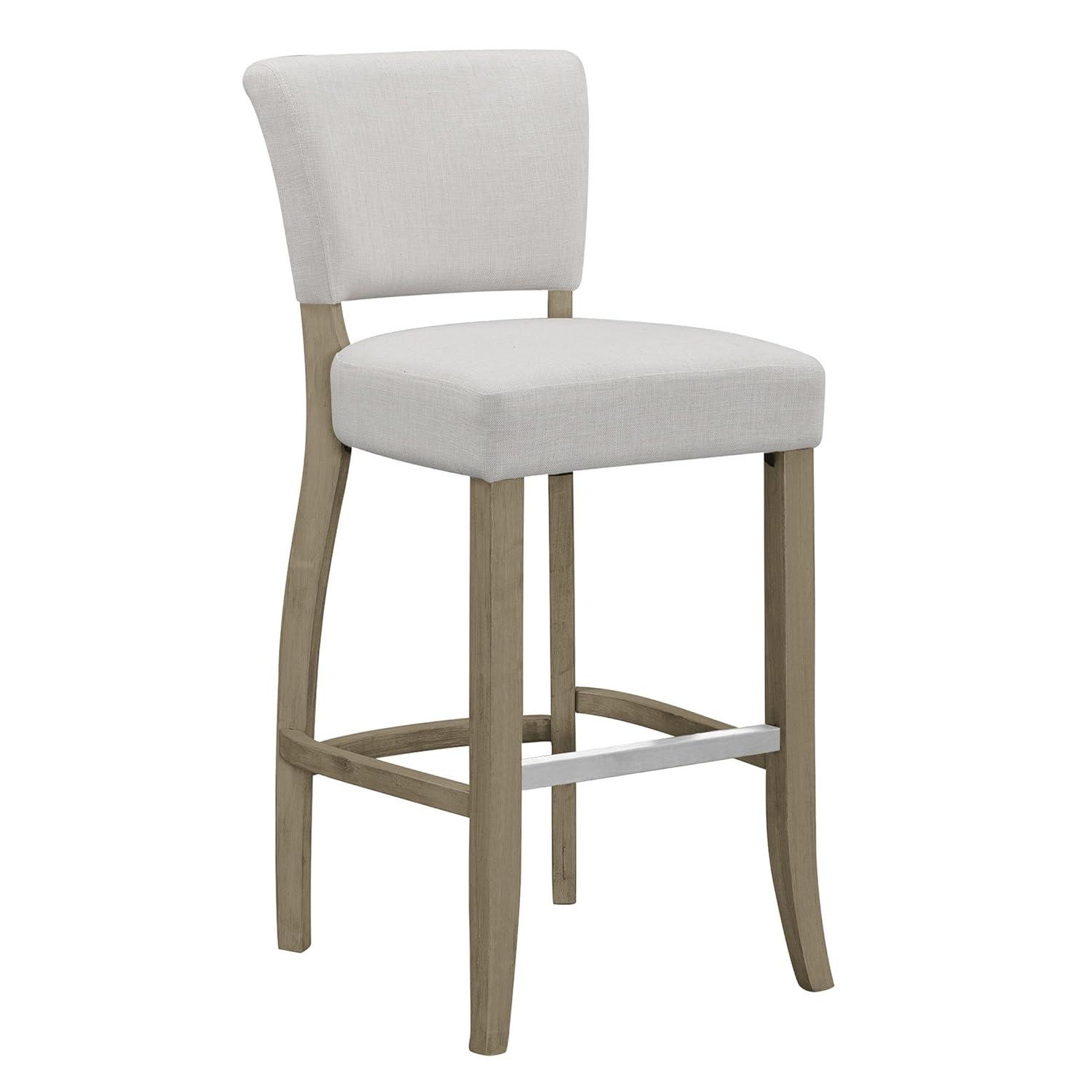 Glamour Home Aleck 29" Modern Fabric Bar Stools in Beige (Set of 2)