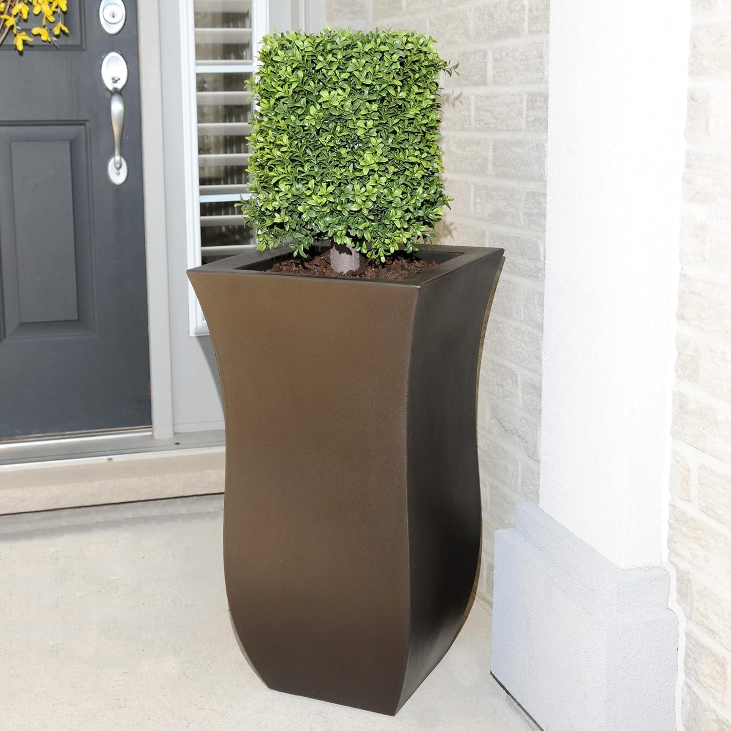 Mayne Valencia 30" x 16" x 16" Tall Polyethylene Planter - Espresso