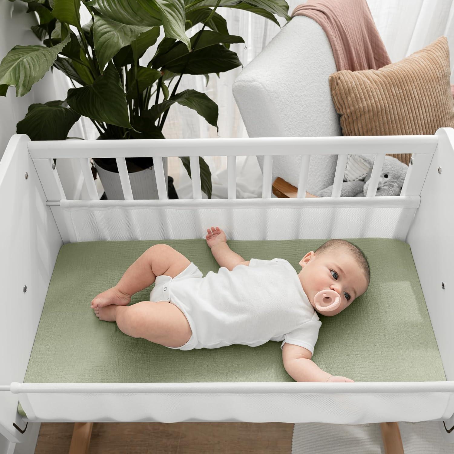 Comfy Cubs Fiited Sheets Cotton Blend Fitted Bassinet Sheet