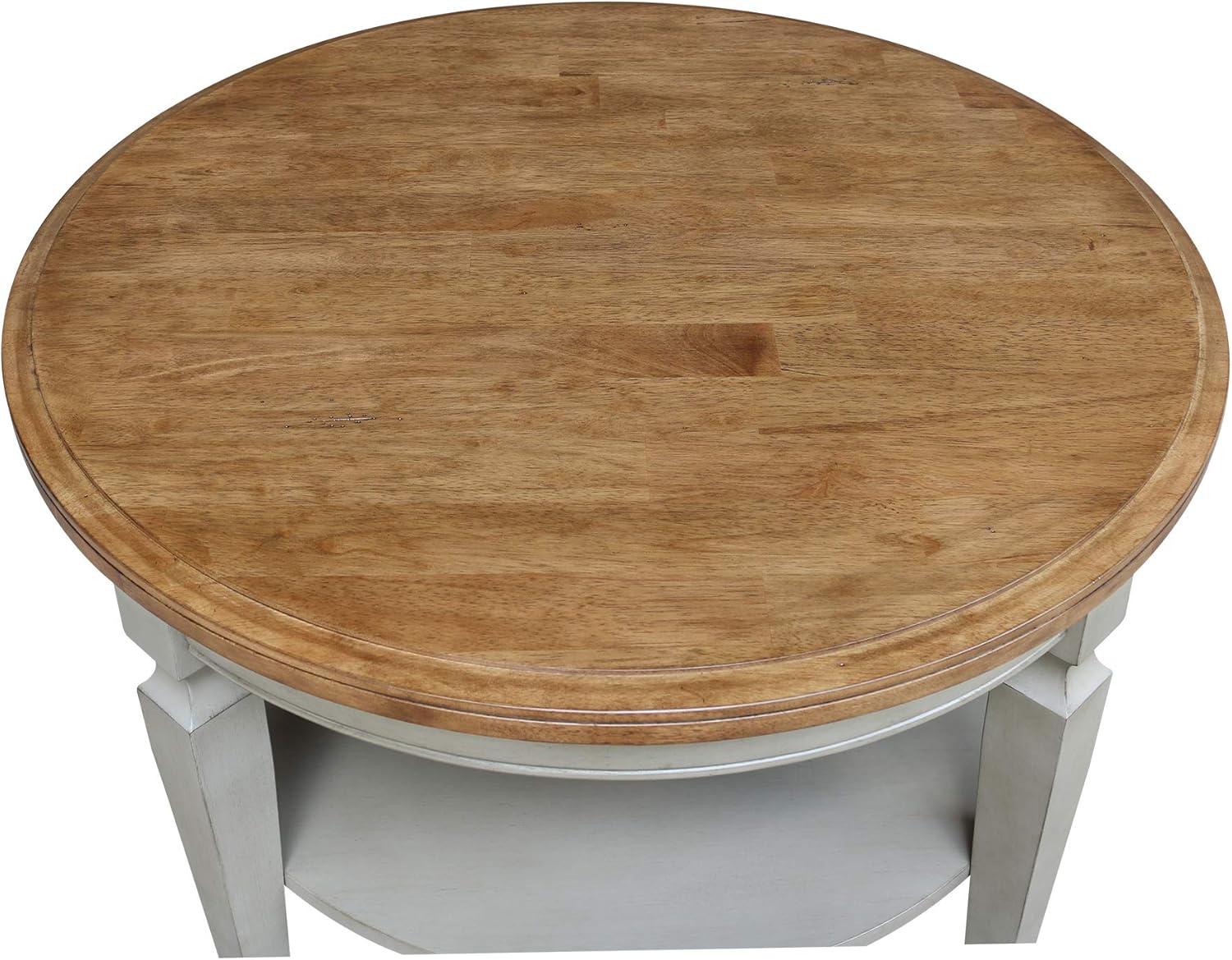 Vista Round Coffee Table Natural - International Concepts: Solid Wood, Parawood, 20.3"H x 38"W