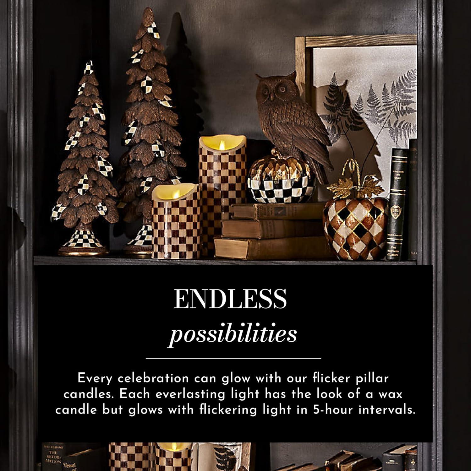 MacKenzie-Childs Courtly Check® Flicker 3 AA Pillar Candle
