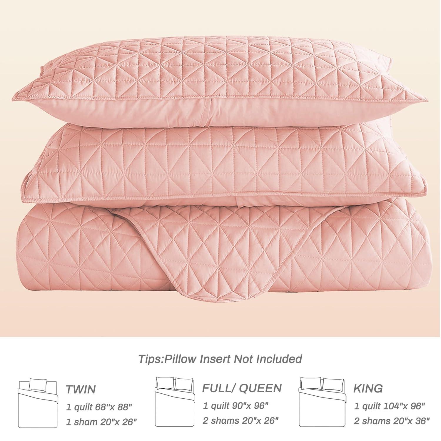 Exclusivo Mezcla Twin Quilt Bedding Set, Lightweight Soft Purple Twin Bedspreads Coverlets with Geometric Stitched Pattern